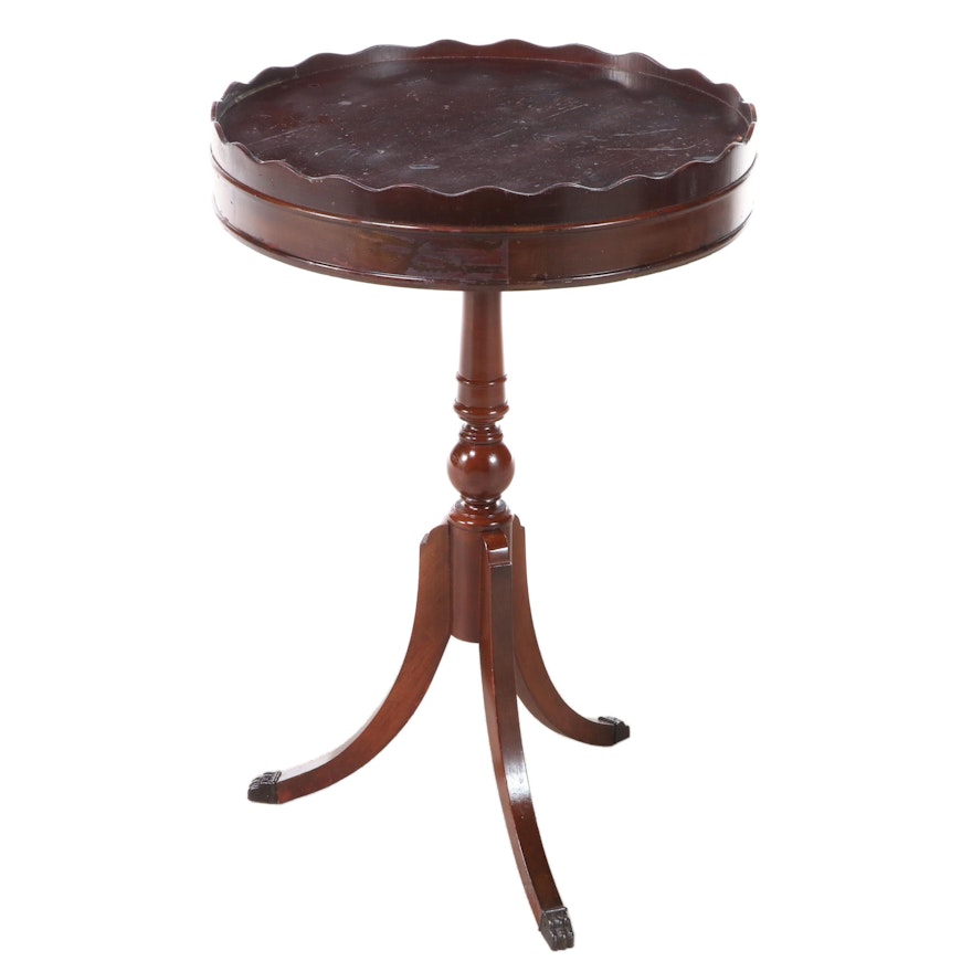 Regency Style Mahogany Side Table with Scalloped Gallery