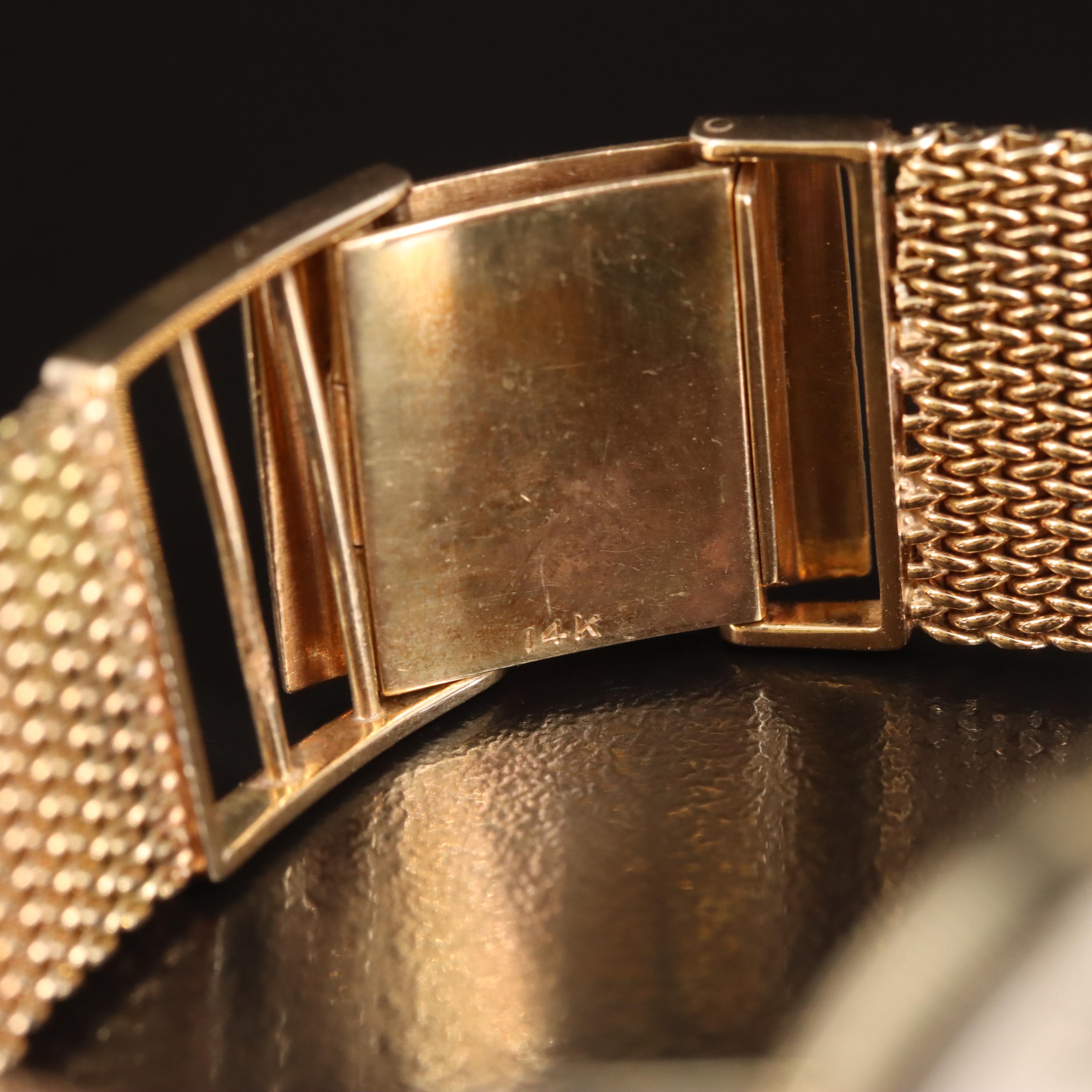 14K Lord Elgin Shockmaster Diamond Dial Watch