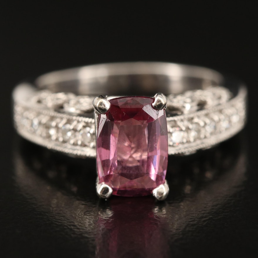 14K 1.61 CT Sapphire and Diamond Ring