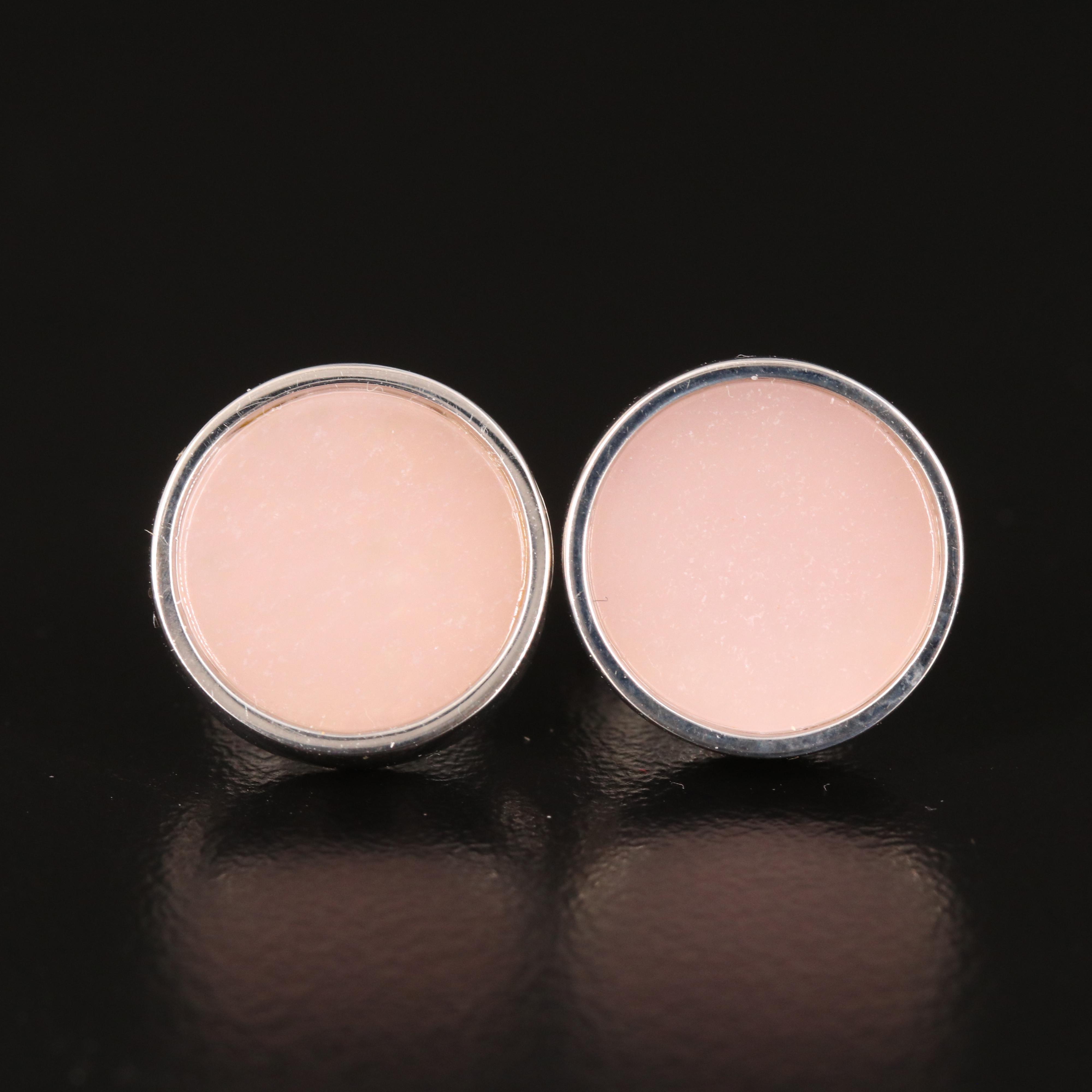 Sterling Quartz Button Earrings