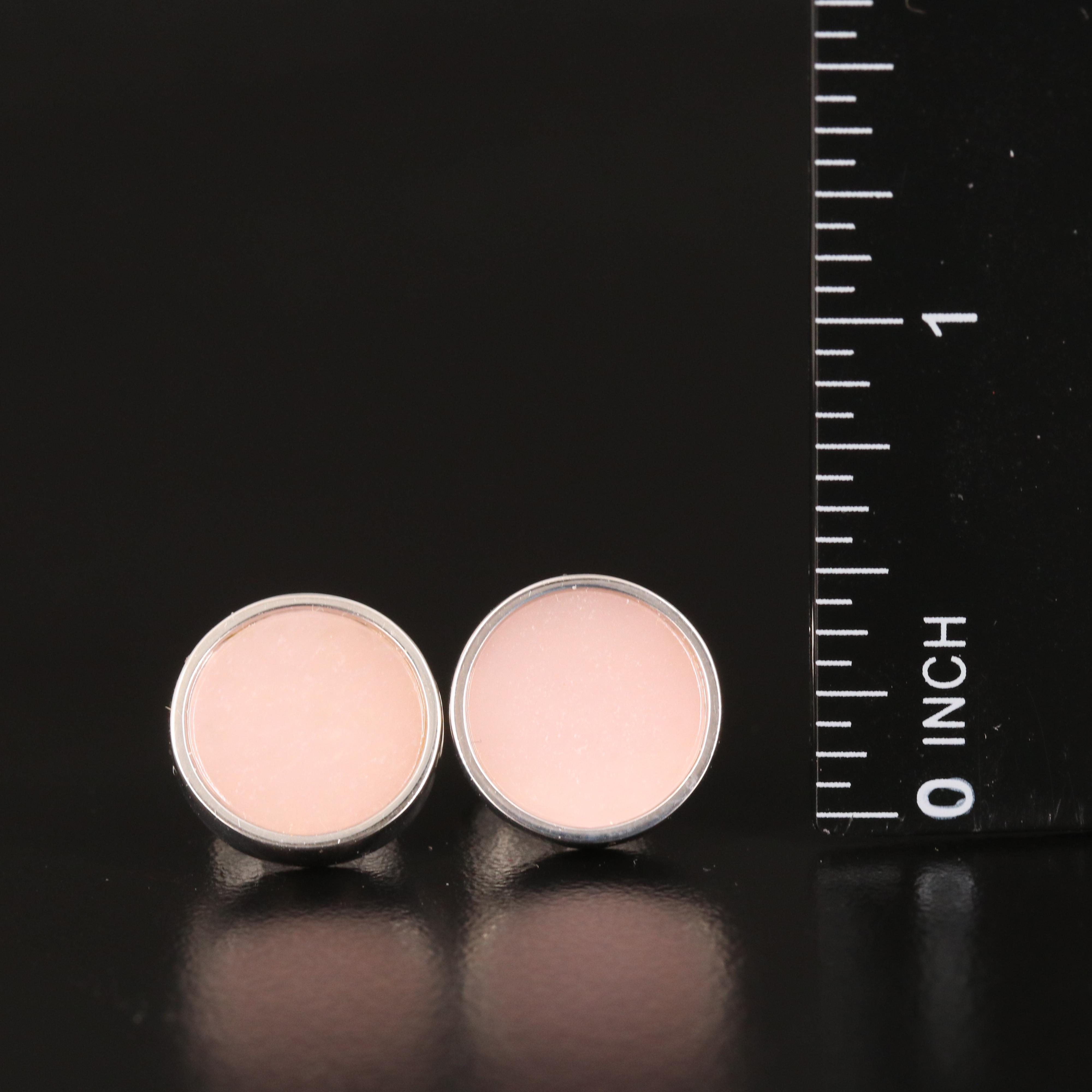 Sterling Quartz Button Earrings