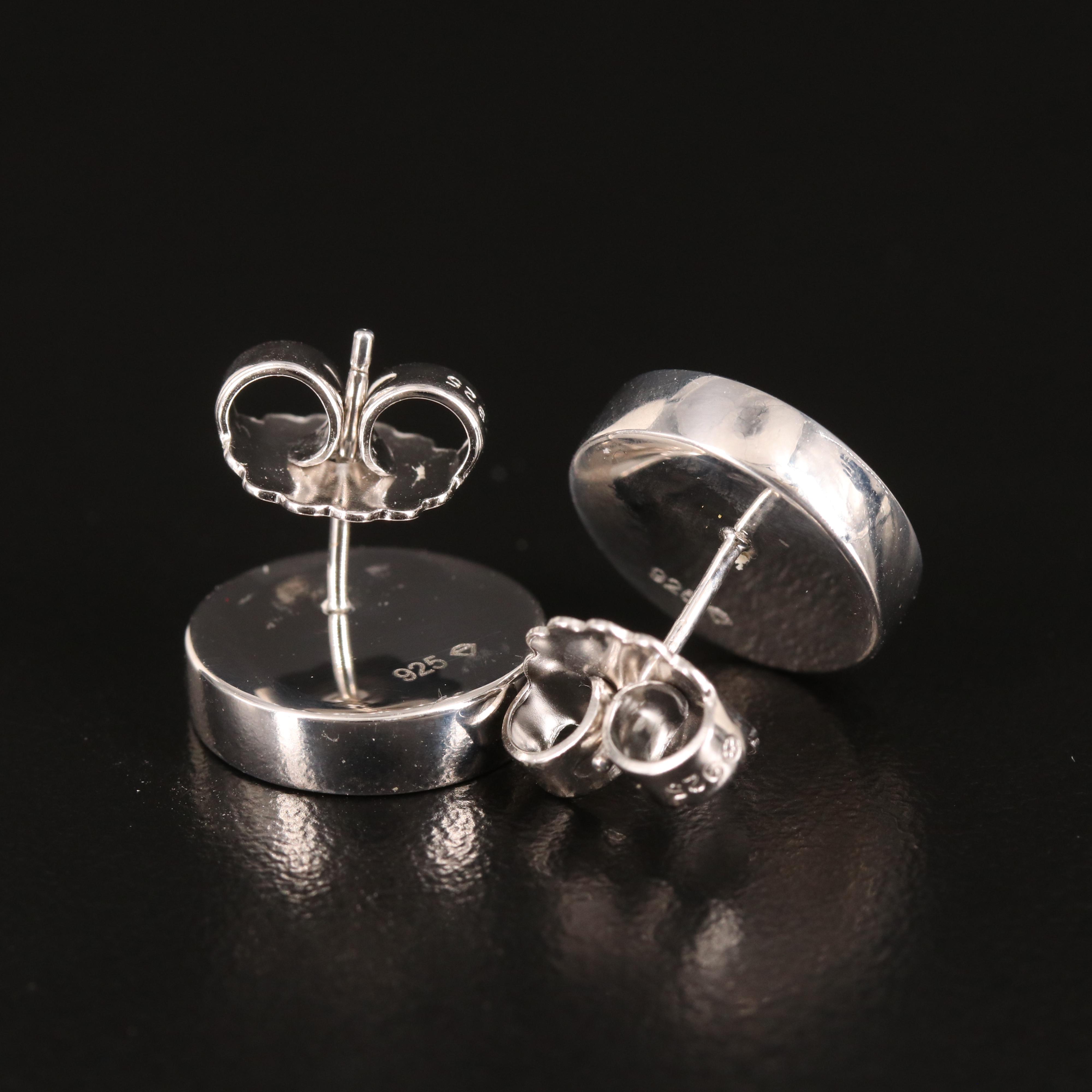 Sterling Quartz Button Earrings