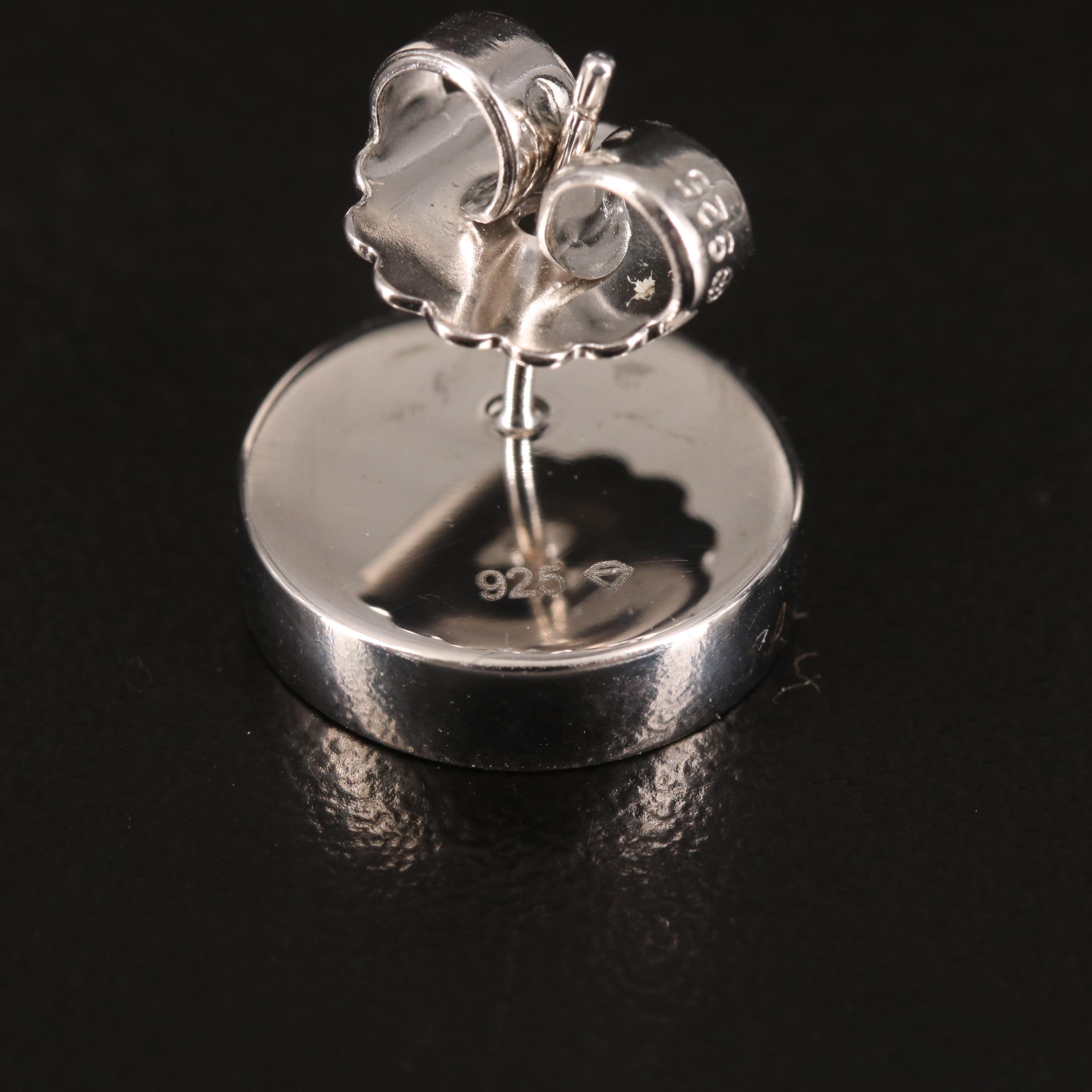 Sterling Quartz Button Earrings