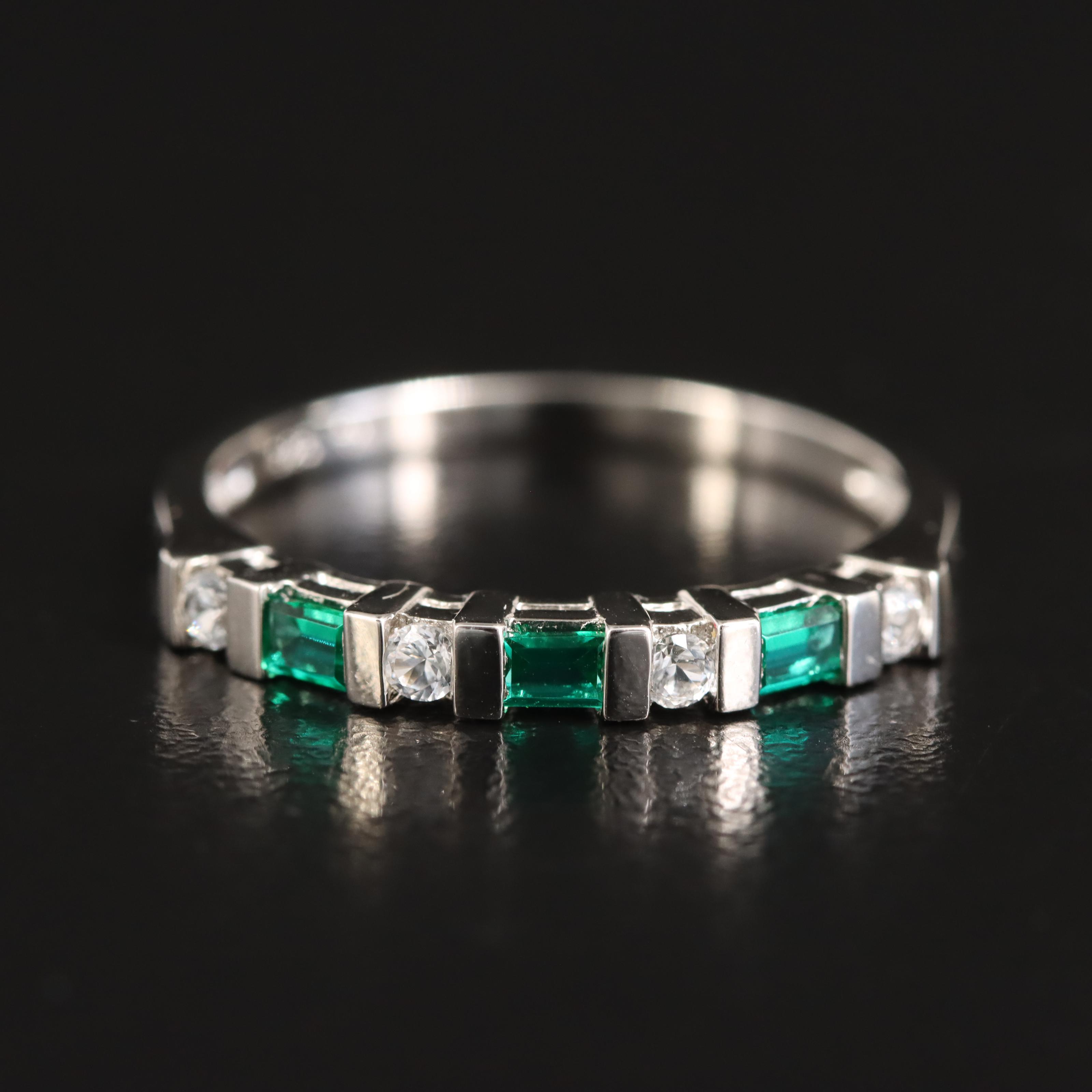 Sterling Emerald and Sapphire Ring