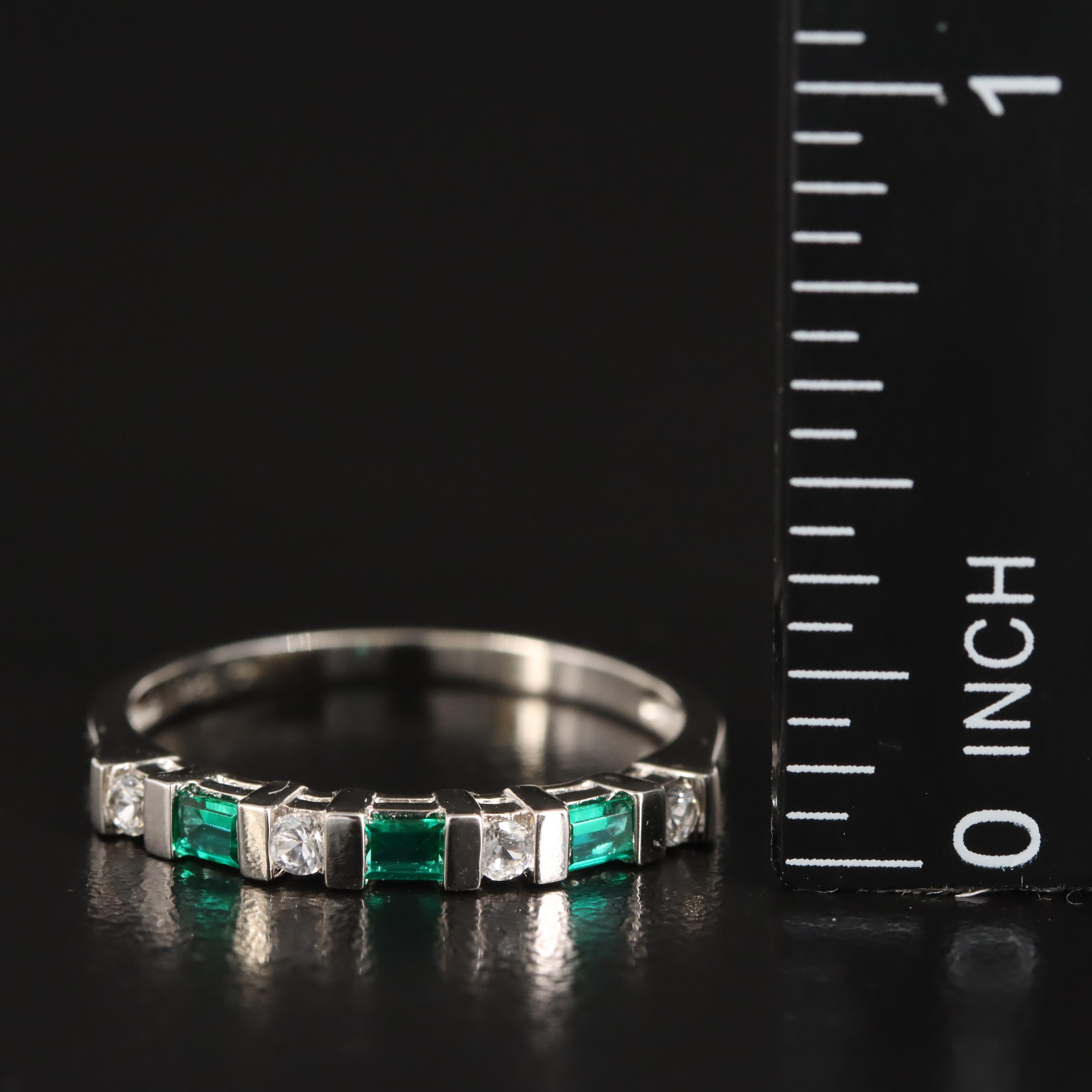 Sterling Emerald and Sapphire Ring