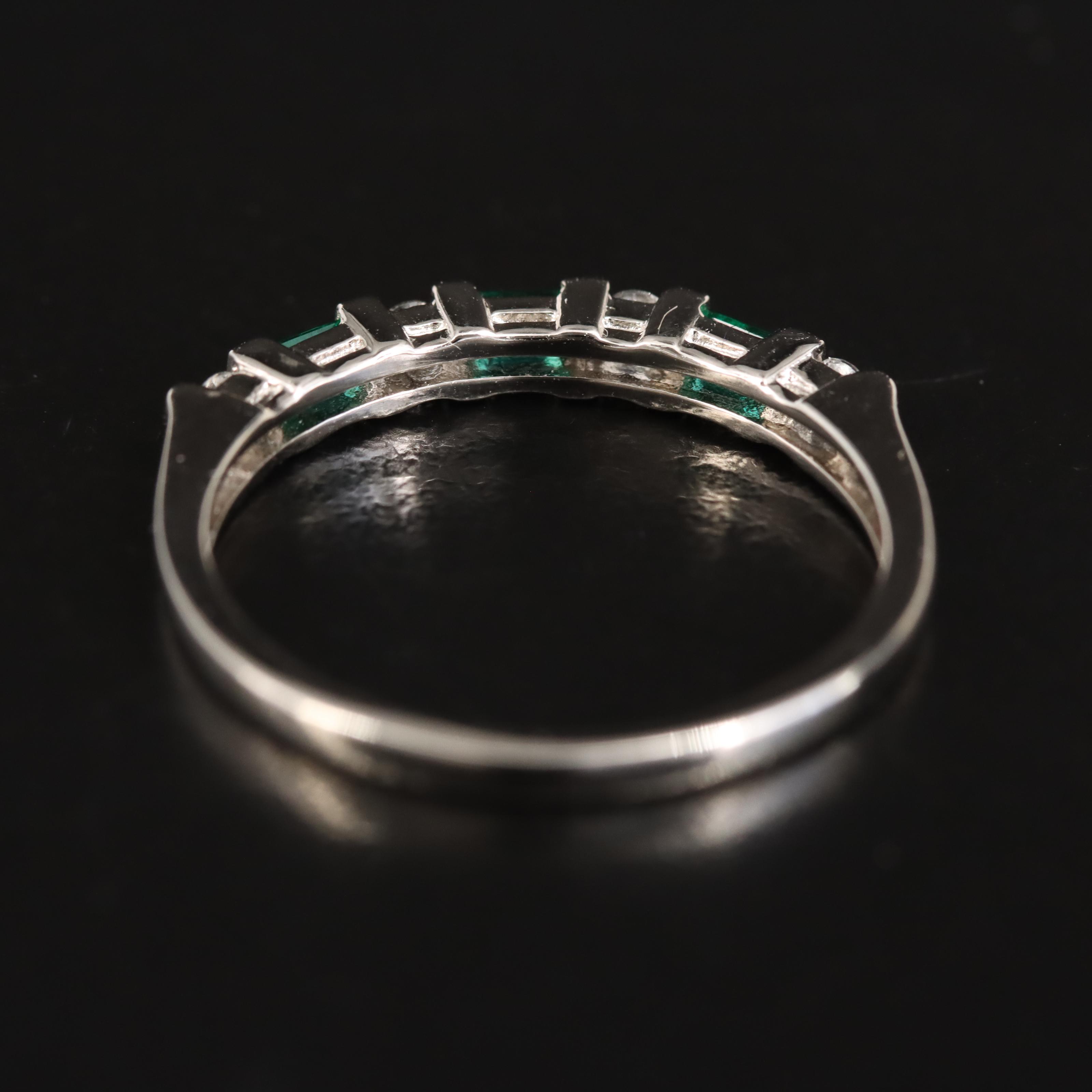 Sterling Emerald and Sapphire Ring