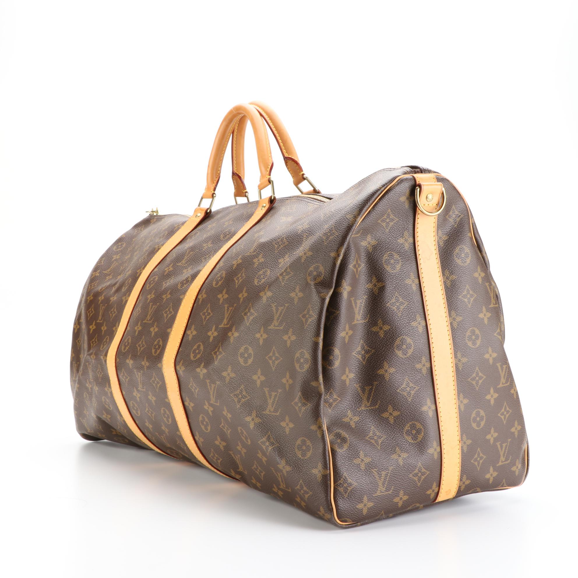 Louis Vuitton Keepall 60 Bandoulière in Monogram Canvas and Vachetta Leather