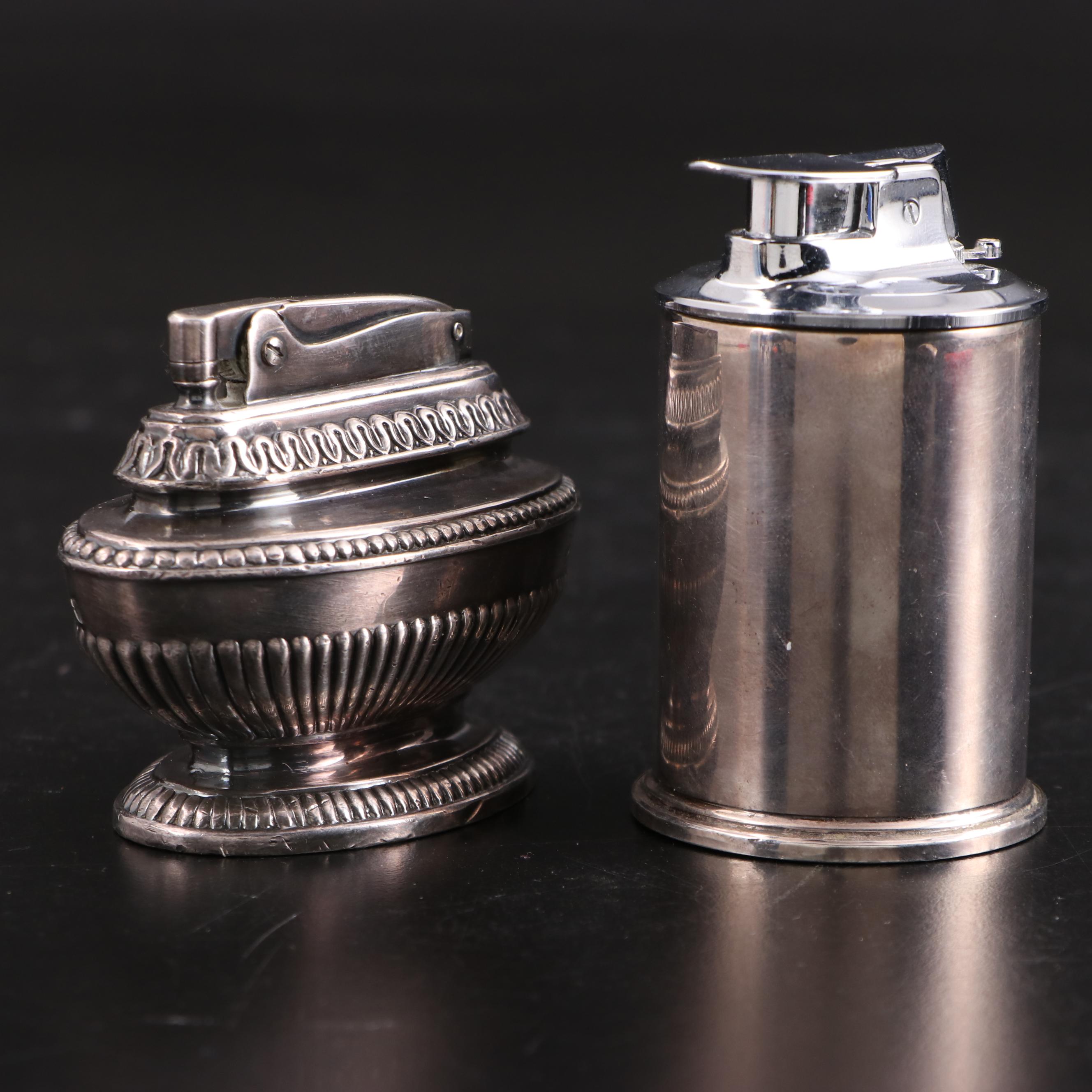Empire Weighted Sterling Silver Lighter with Ronson "Queen Anne" Metal Lighter