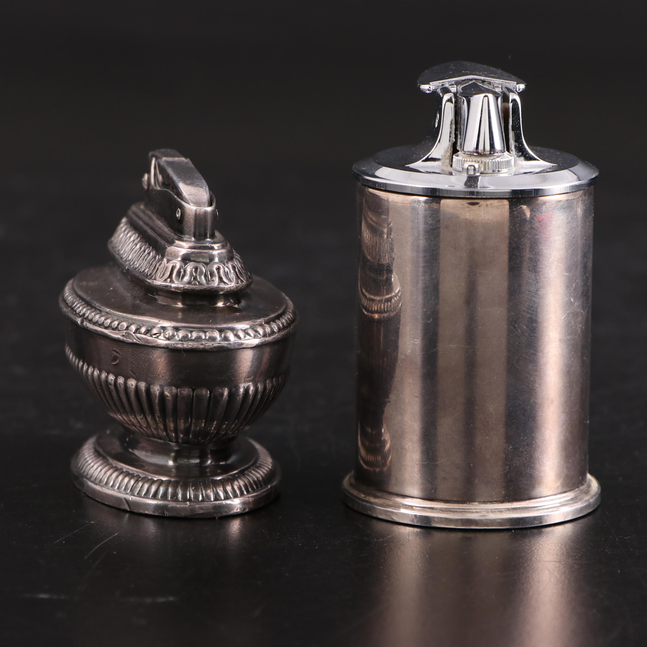 Empire Weighted Sterling Silver Lighter with Ronson "Queen Anne" Metal Lighter