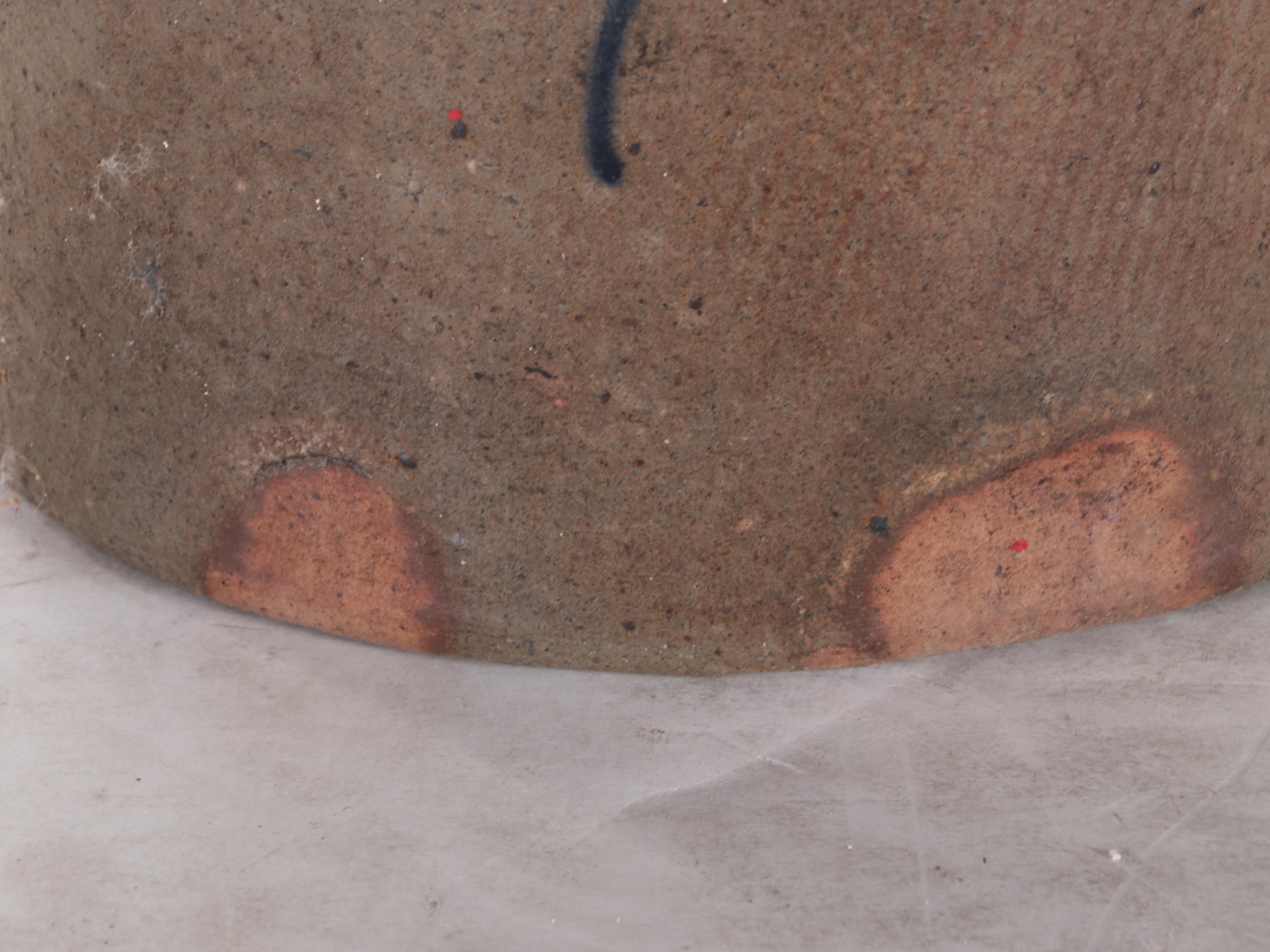 Stoneware Crock with Bee Sting Design and Five Gallon Crock with Cobalt Design