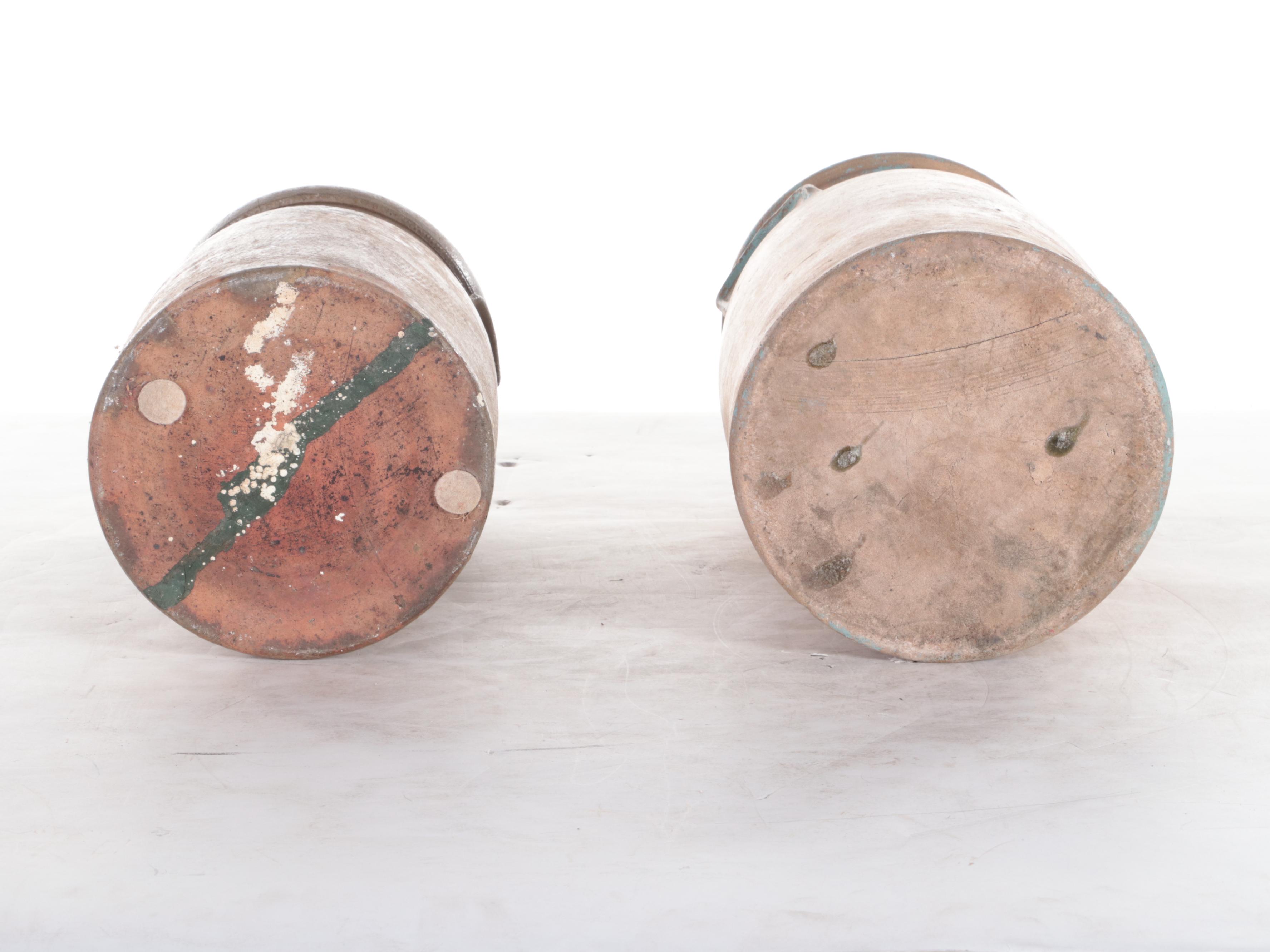 Stoneware Crock with Bee Sting Design and Five Gallon Crock with Cobalt Design