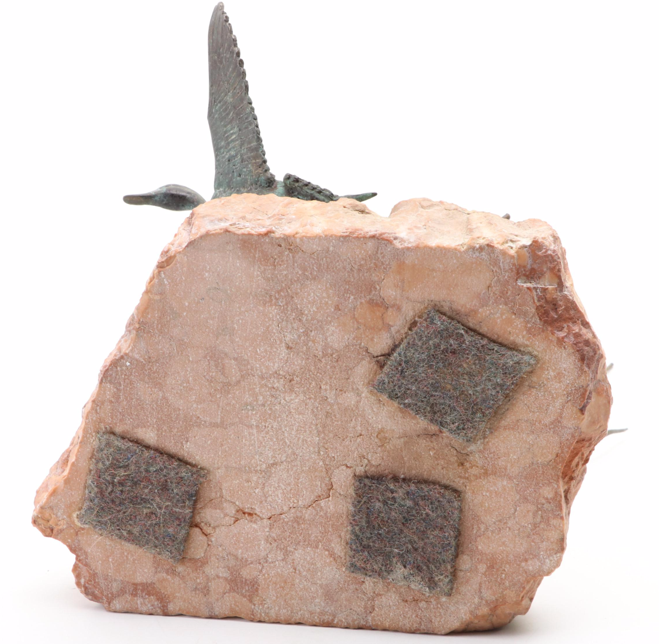 Dan Pogue Bronze Sculpture of Geese, Late 20th Century