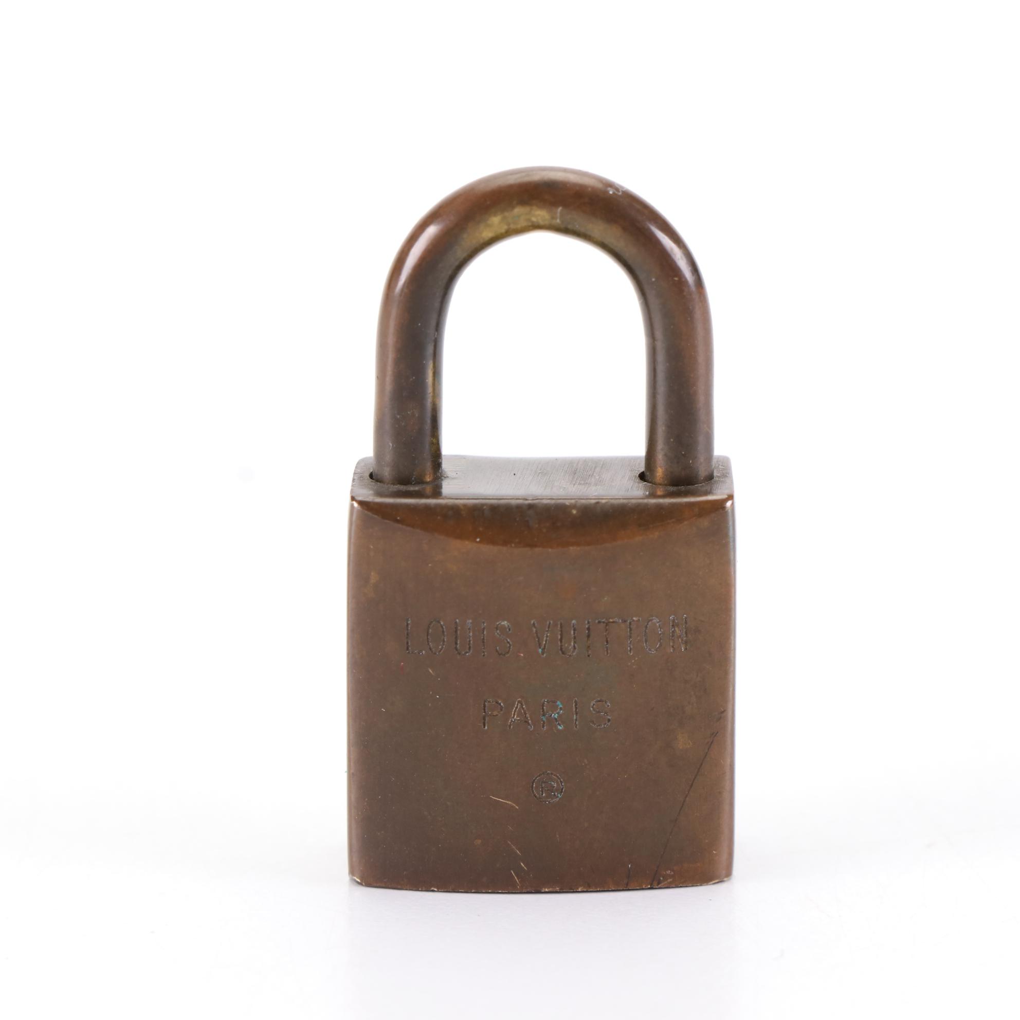 Louis Vuitton Brass Padlock and Key Set