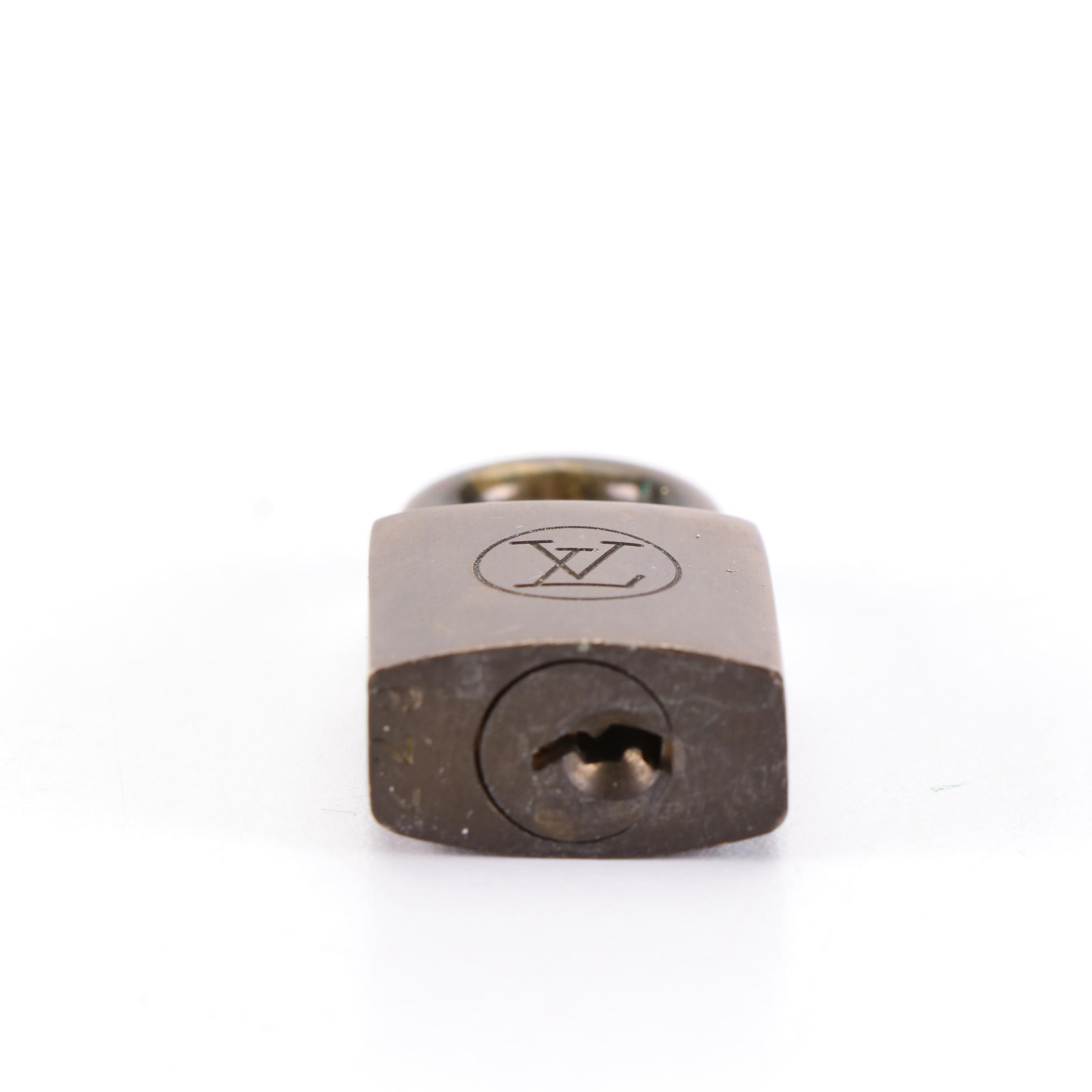 Louis Vuitton Brass Padlock and Key Set