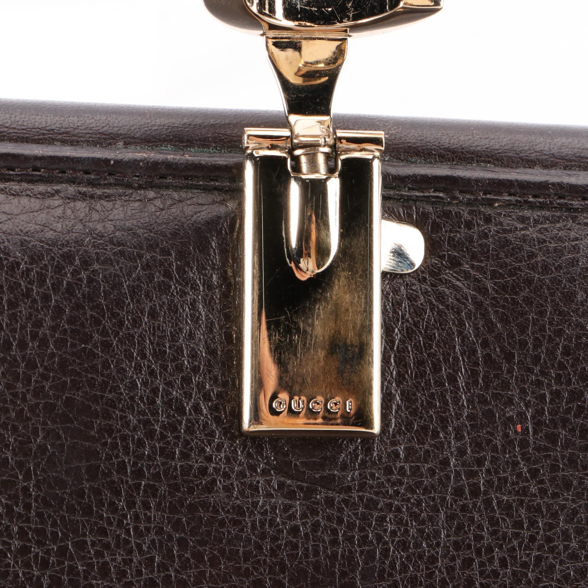 Gucci G-Clasp Continental Wallet in GG Canvas and Leather