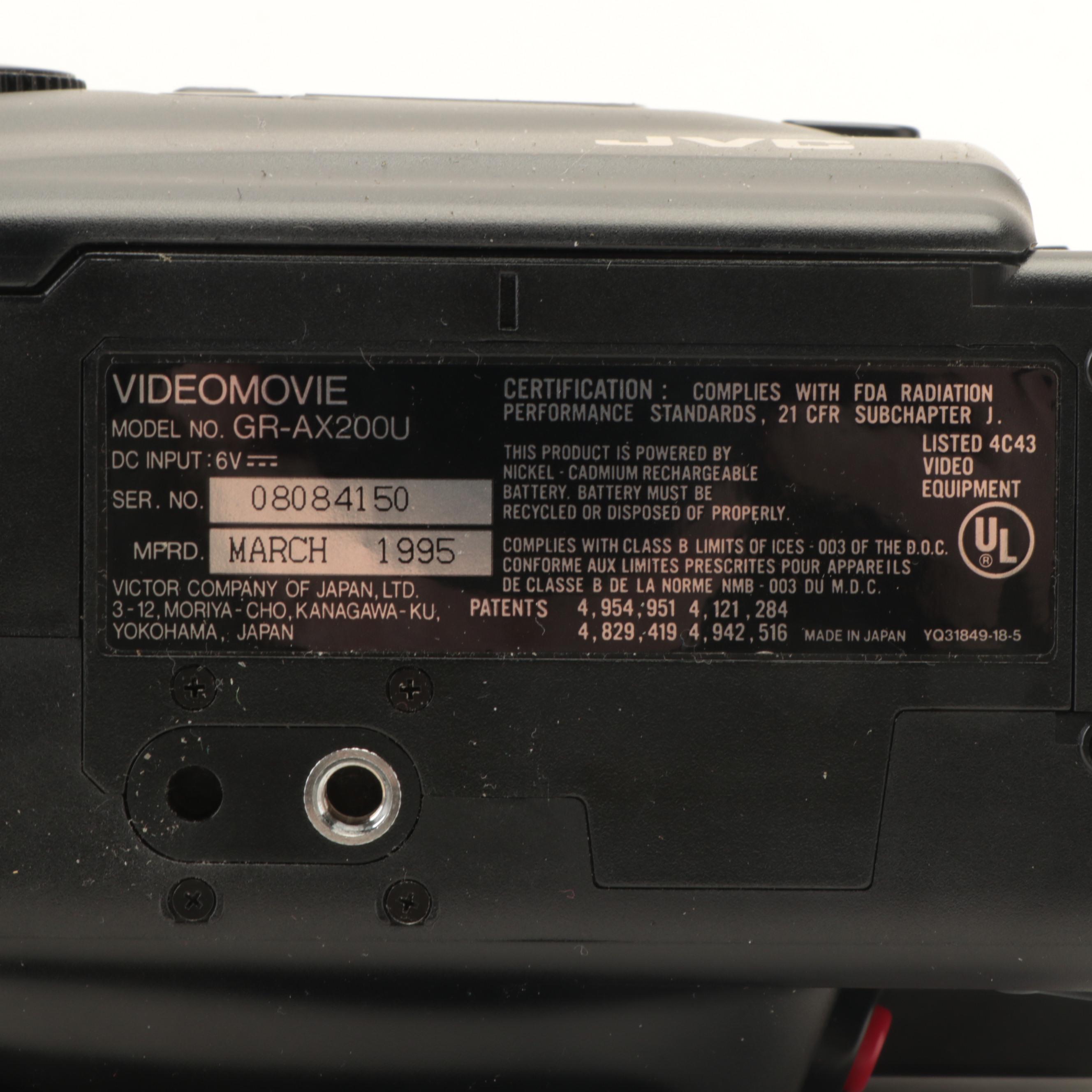 JVC VHS Camcorder with Sony Handycam Digital Camcorder