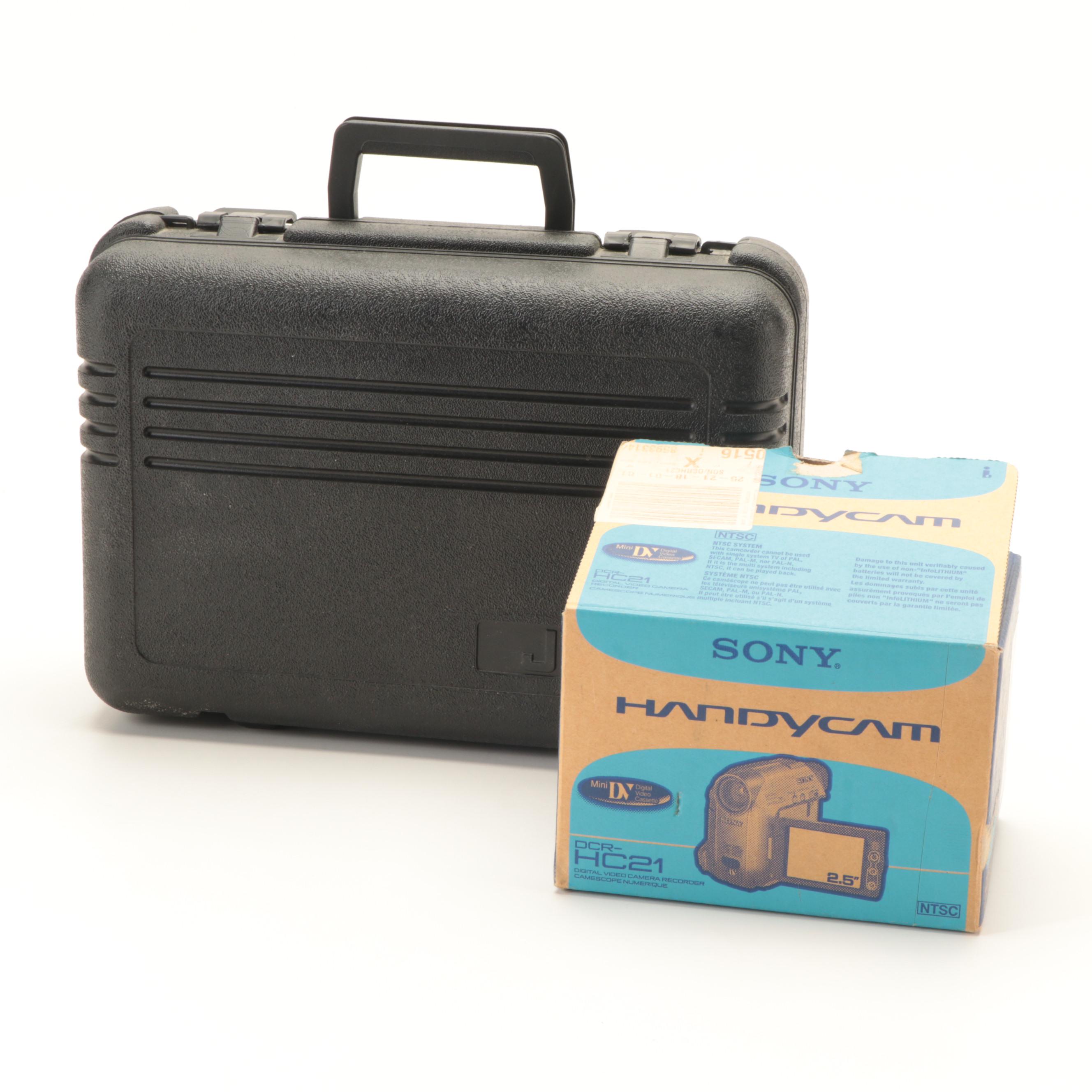 JVC VHS Camcorder with Sony Handycam Digital Camcorder