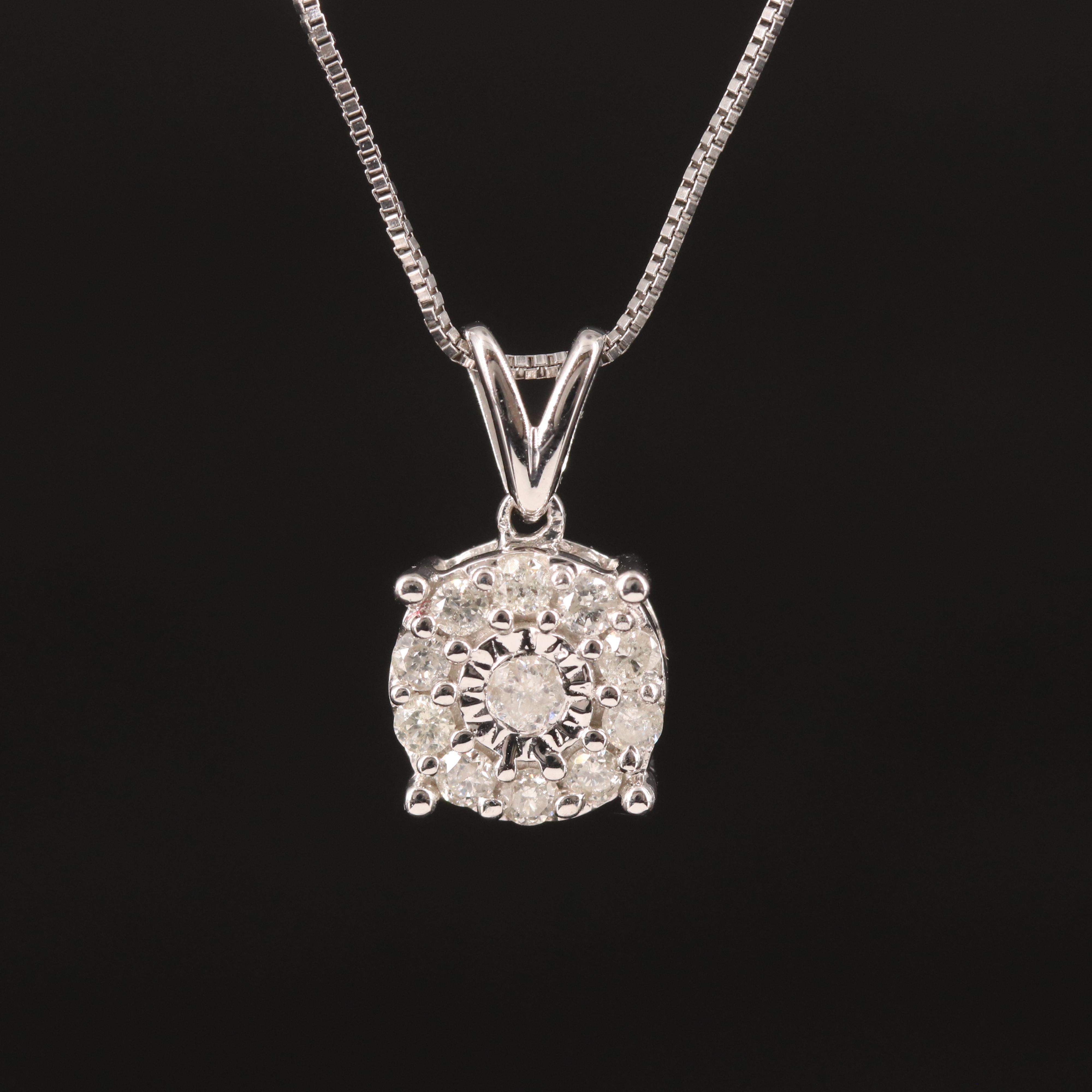 Sterling Diamond Pendant Necklace