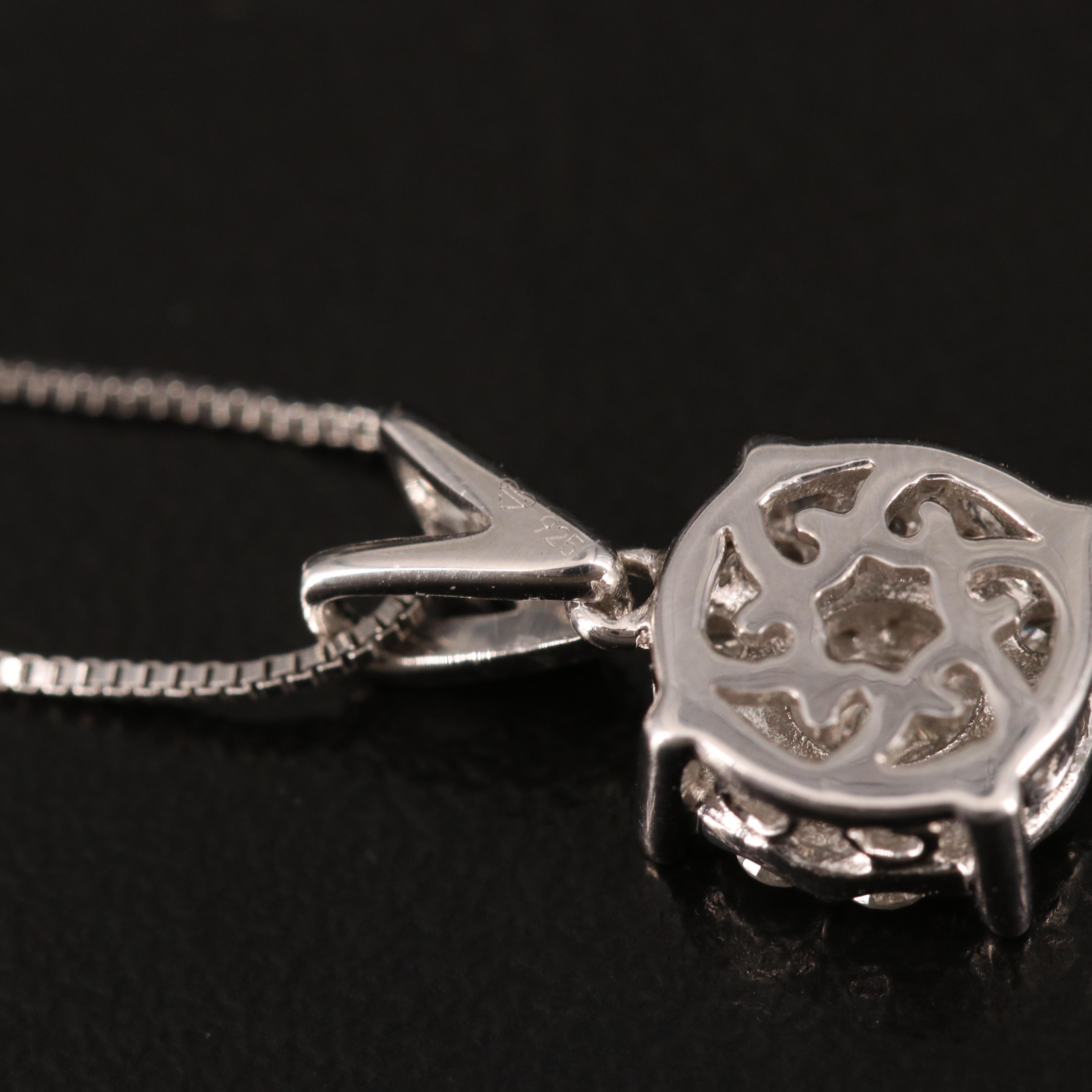 Sterling Diamond Pendant Necklace