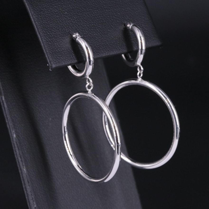 14K Dangle Hoop Earrings