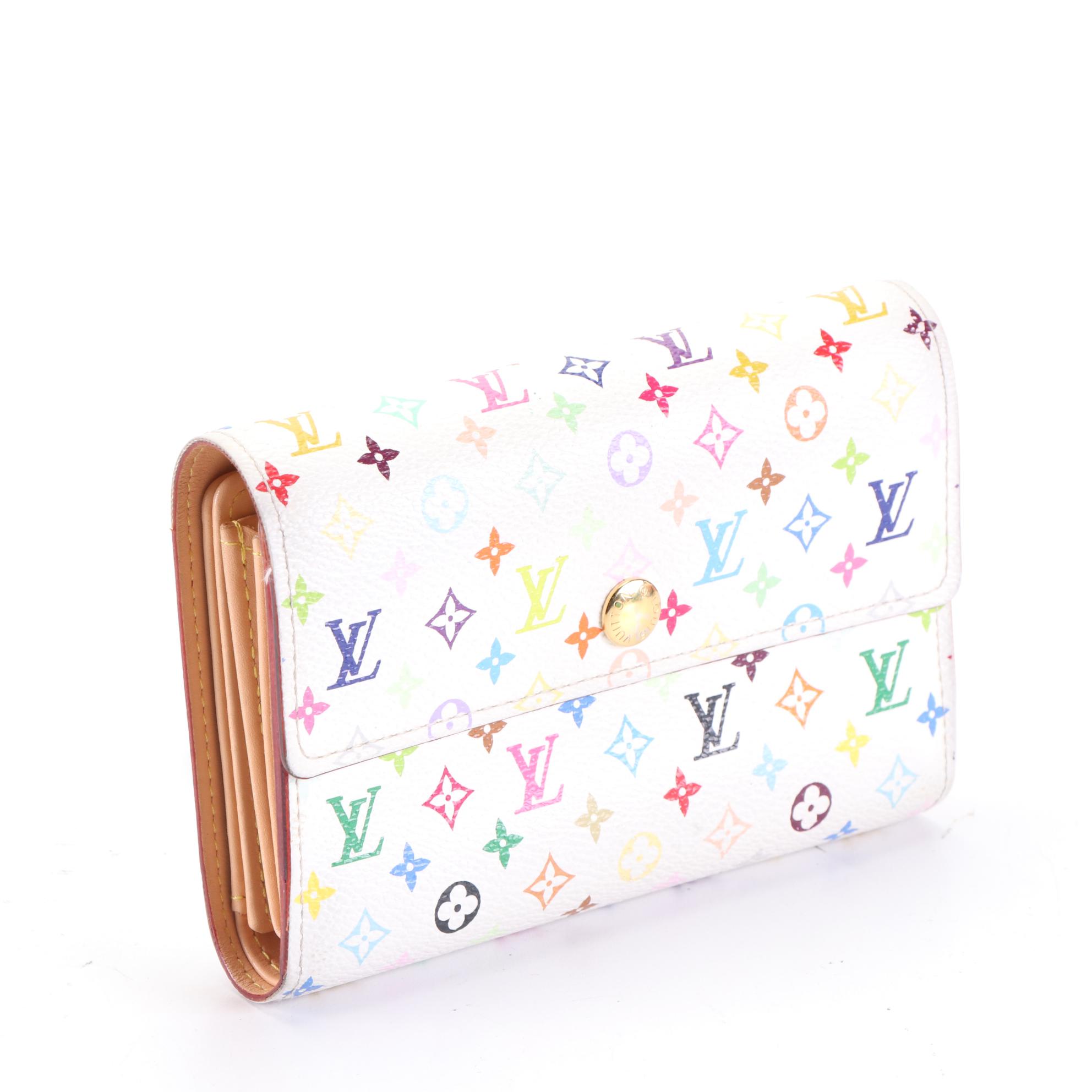 Louis Vuitton Alexandra Wallet in White Monogram Multicolore Canvas