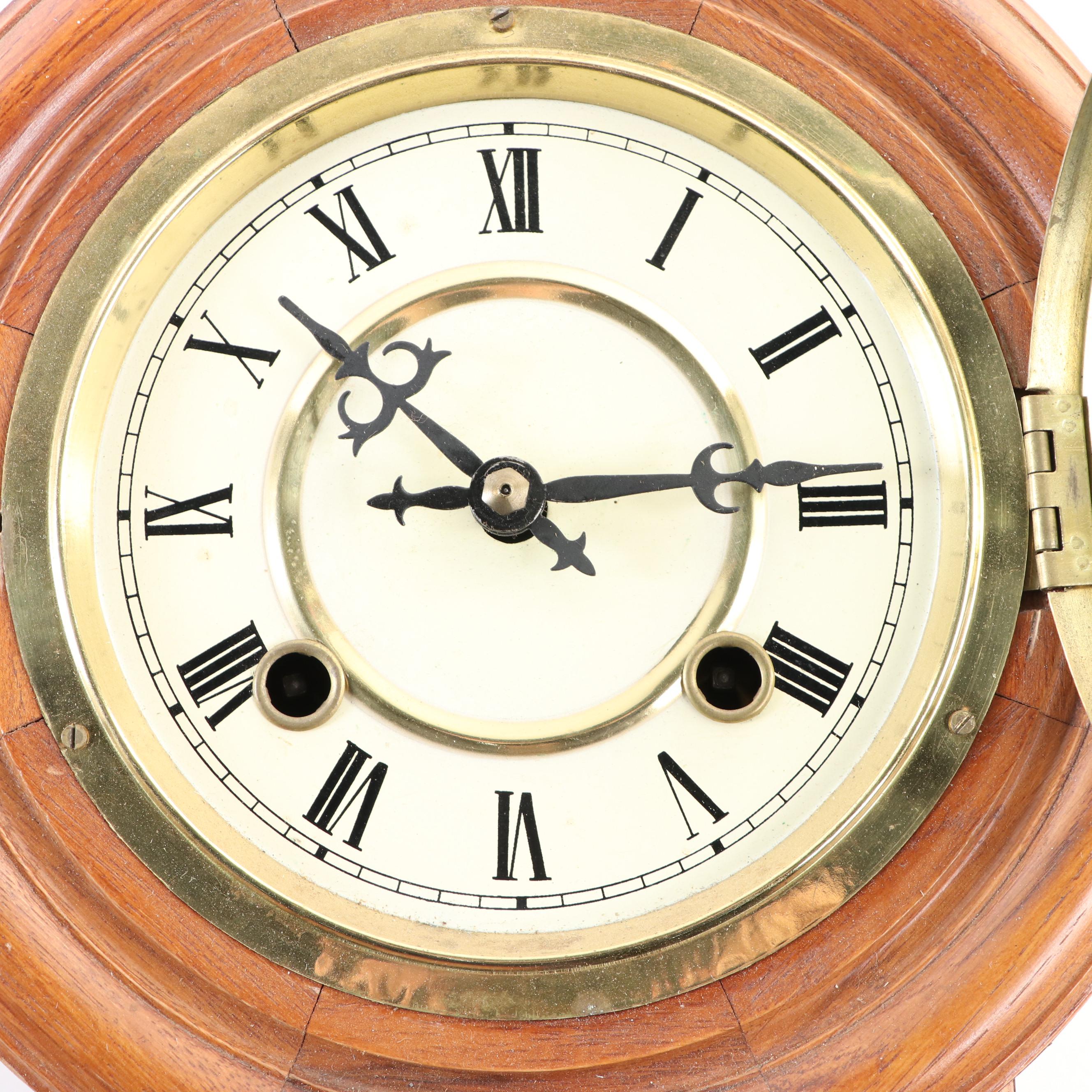 Wooden Regulator Pendulum Wall Clock, Early to Mid-20th Century