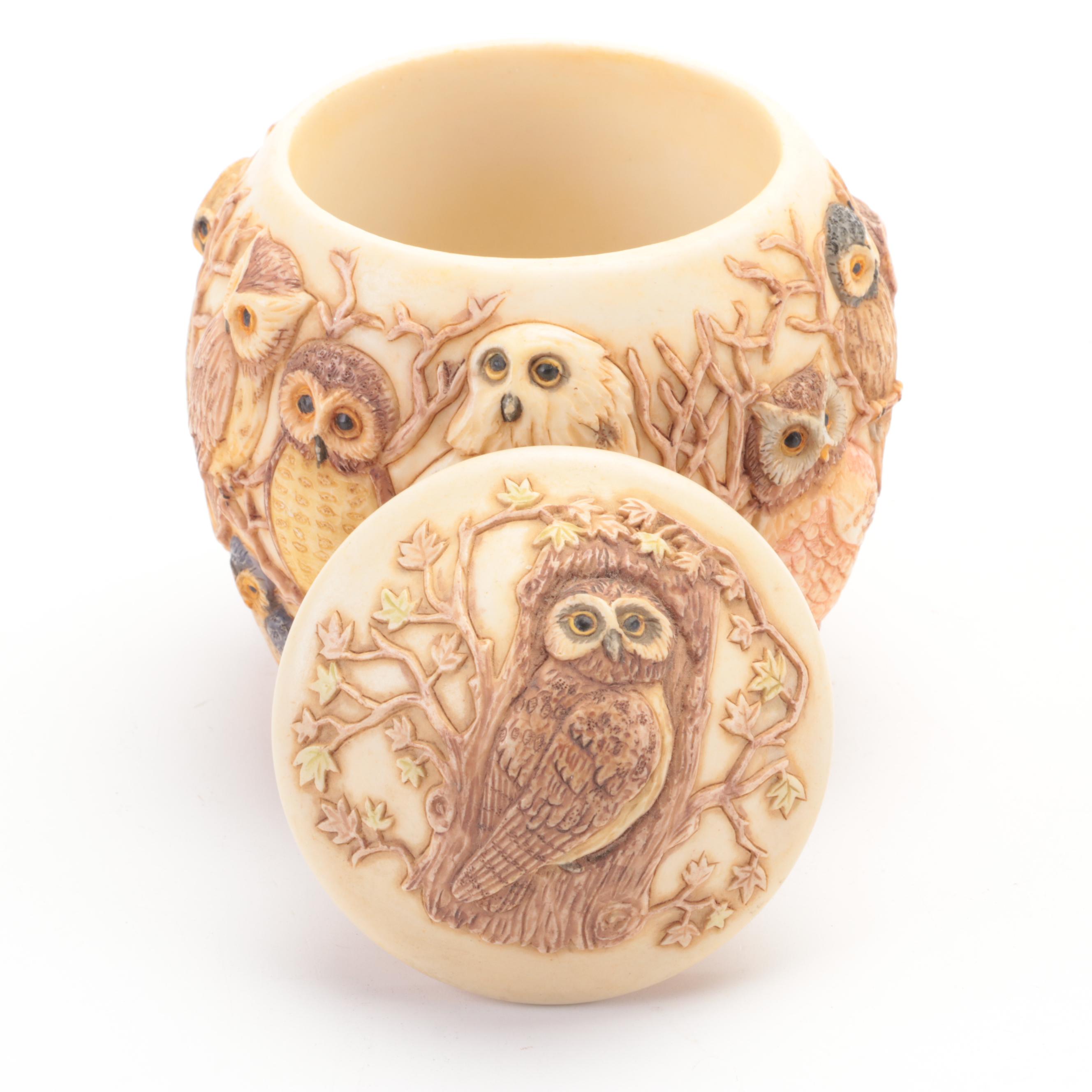 Jardinia and Monet Owl and Frog Jewelry Boxes