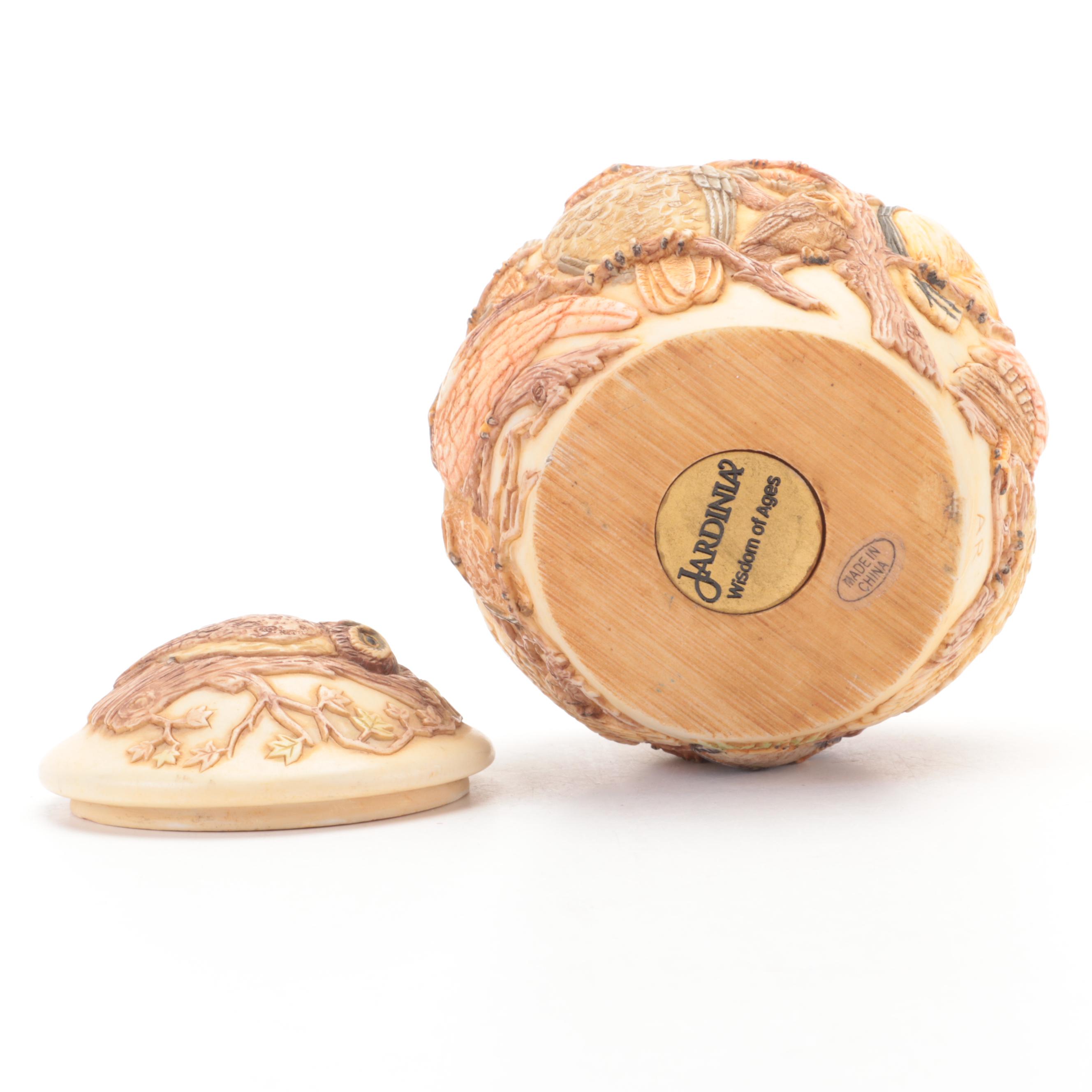 Jardinia and Monet Owl and Frog Jewelry Boxes