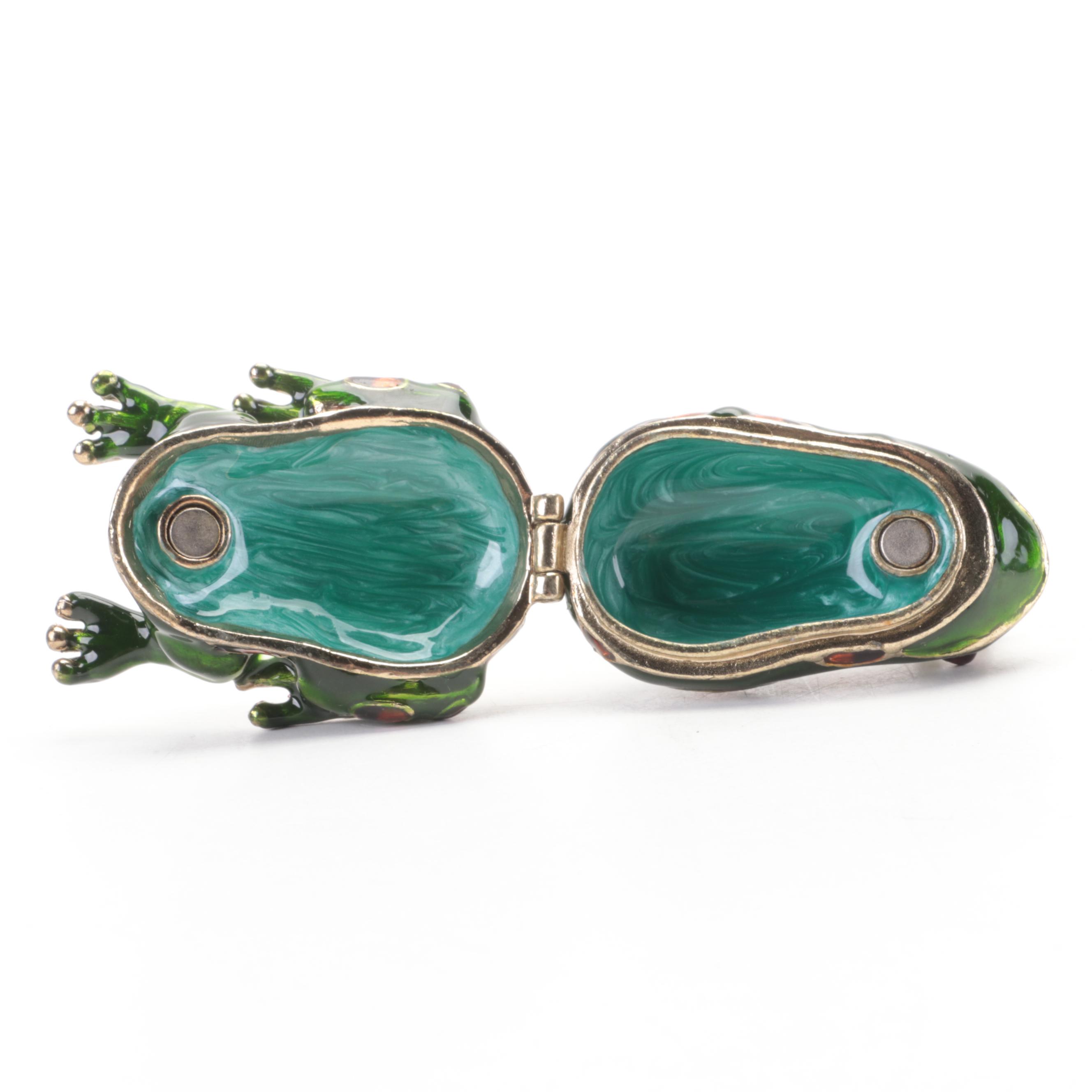 Jardinia and Monet Owl and Frog Jewelry Boxes