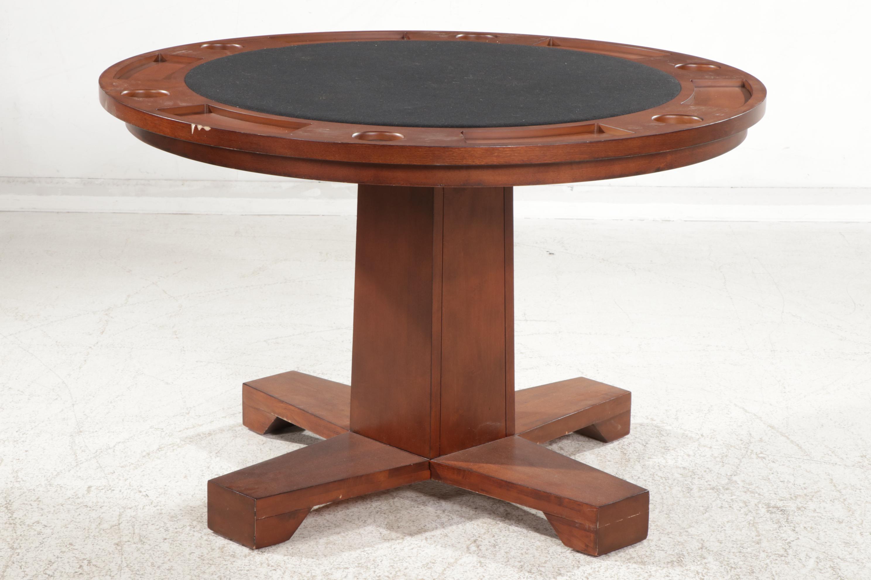American Heritage Convertible Poker Table and Four Adjustable Rolling Armchairs