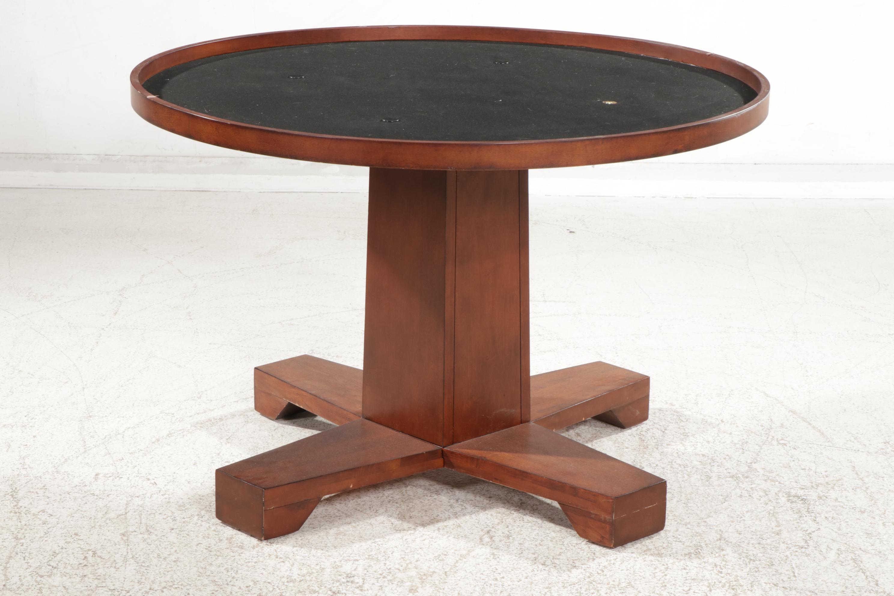 American Heritage Convertible Poker Table and Four Adjustable Rolling Armchairs