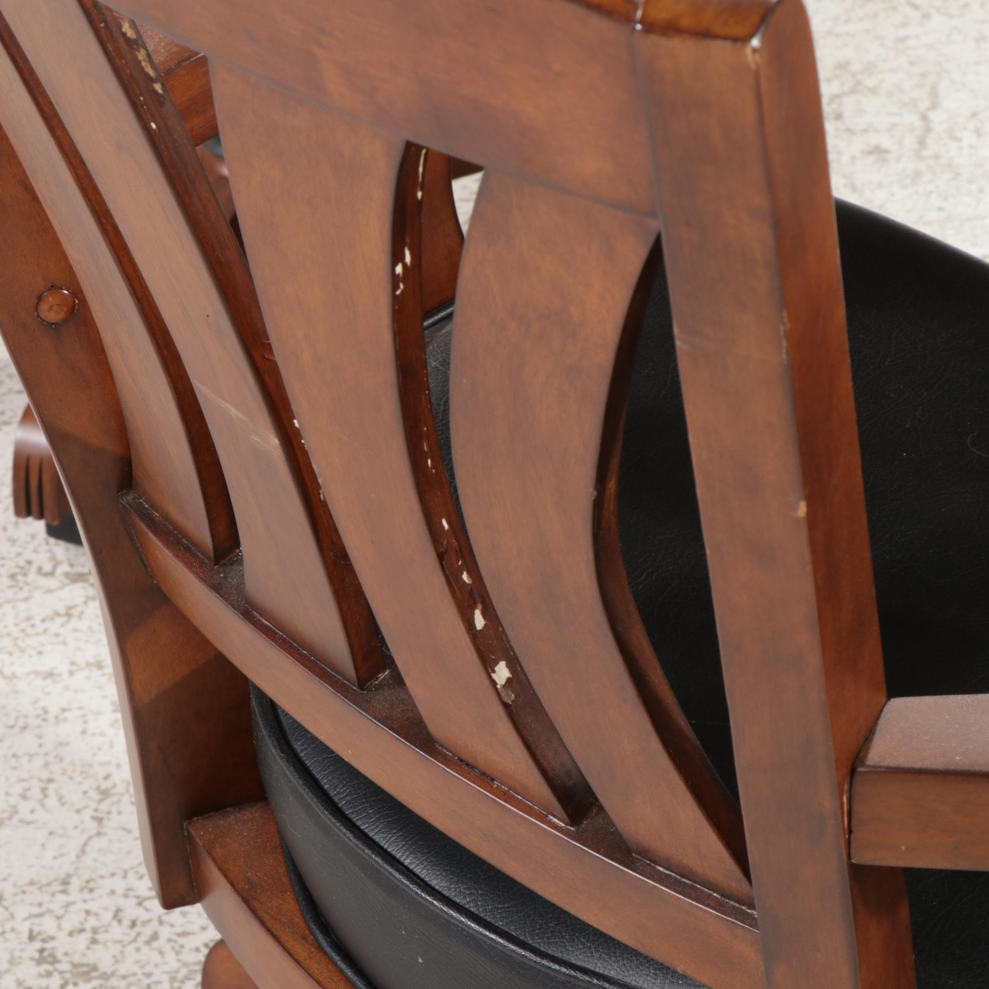 American Heritage Convertible Poker Table and Four Adjustable Rolling Armchairs