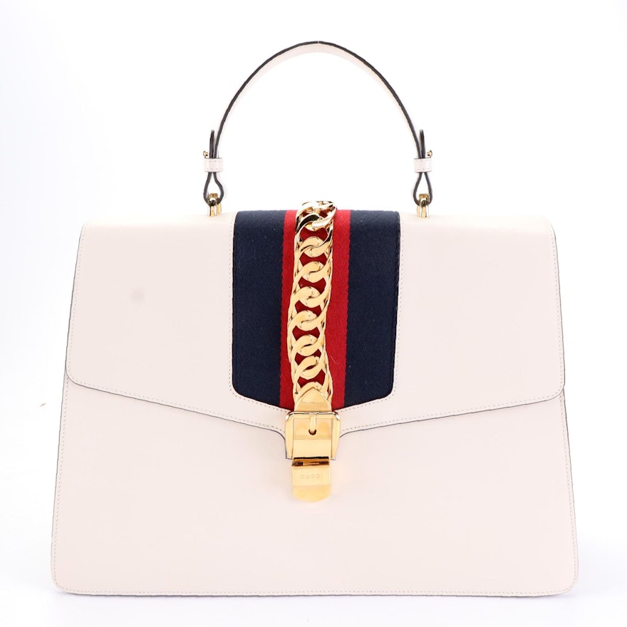 Gucci Sylvie Top Handle Large Bag in Leather
