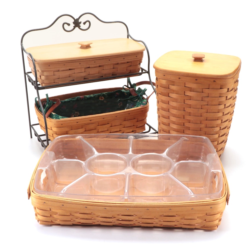 Longaberger Handmade Woven Maple Baskets, Late 20th Century