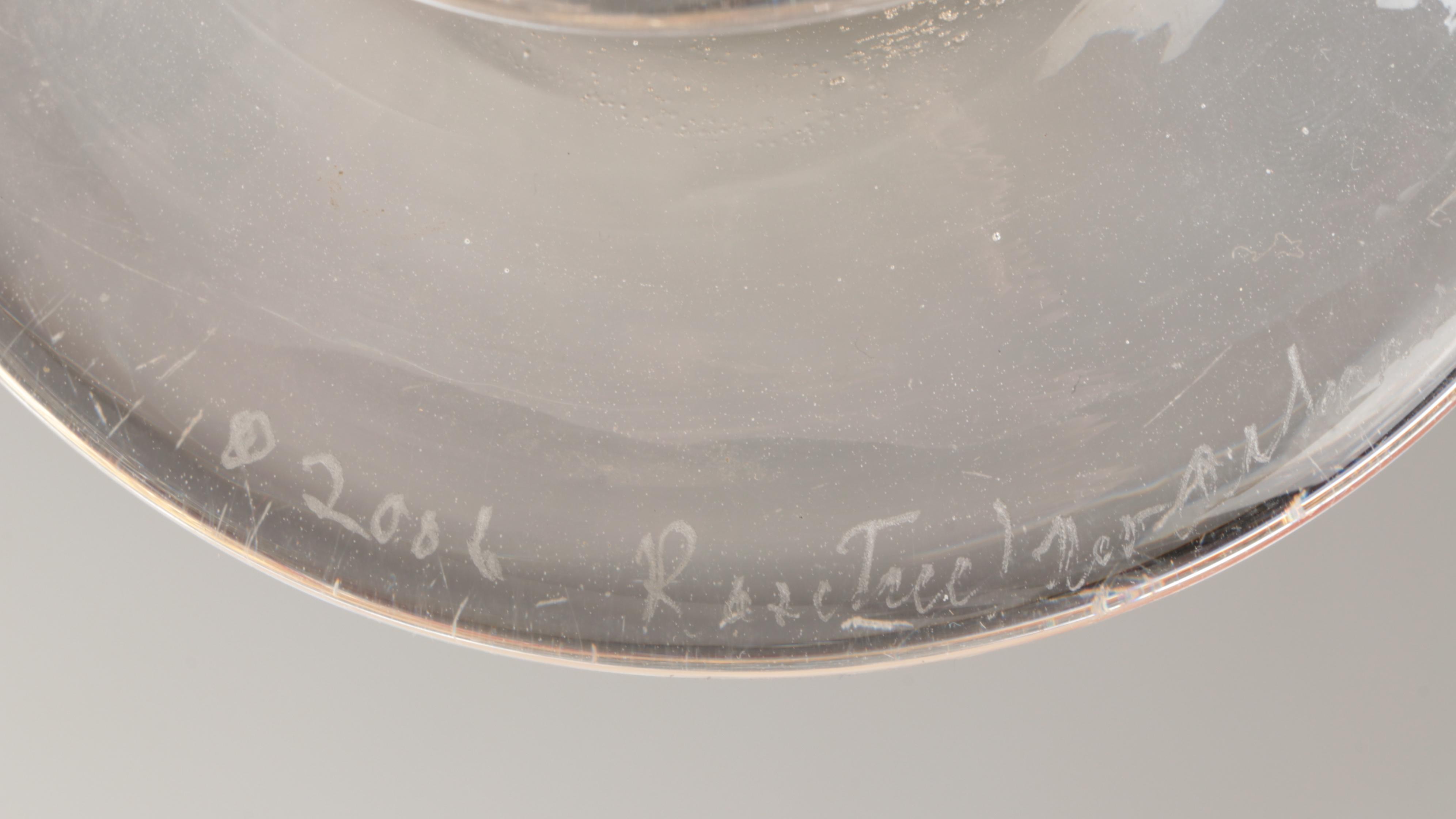 Mark Rosenbaum for Rosetree Blown Footed Studio Art Glass Shoulder Vase, 2006