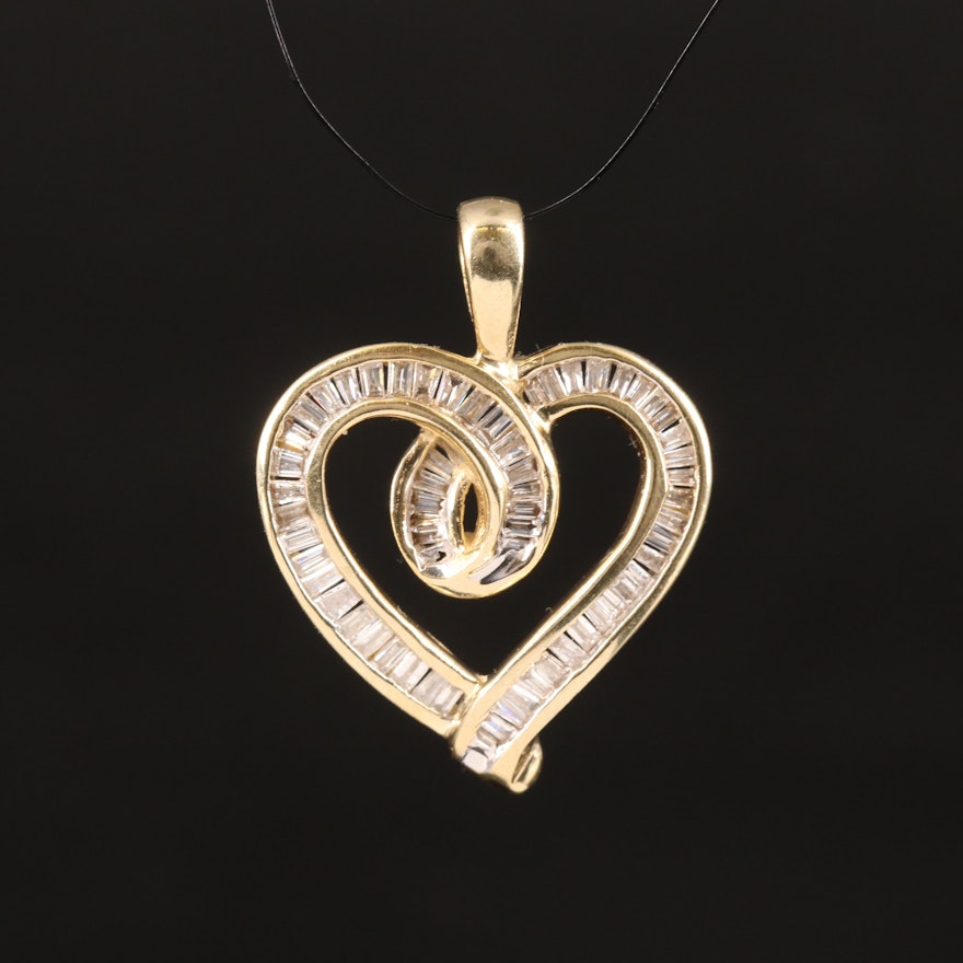 14K 0.45 CTW Diamond Heart Pendant