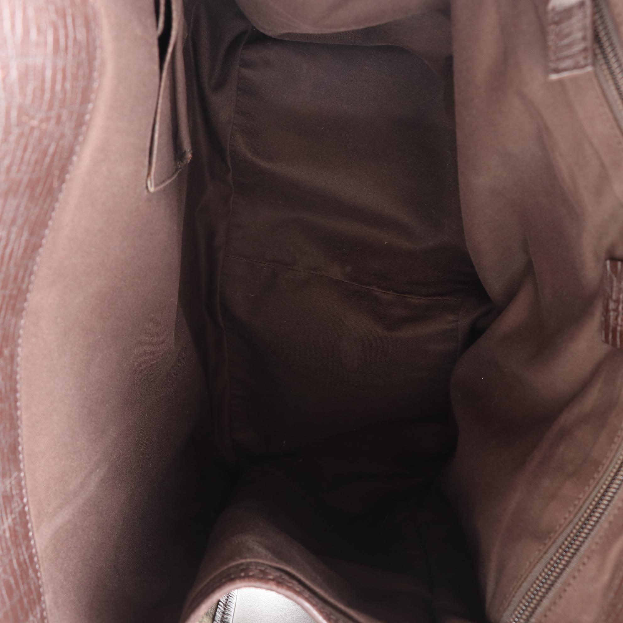 Gucci Medium Tote in GG Supreme Canvas, Brown Leather, and Web Stripe