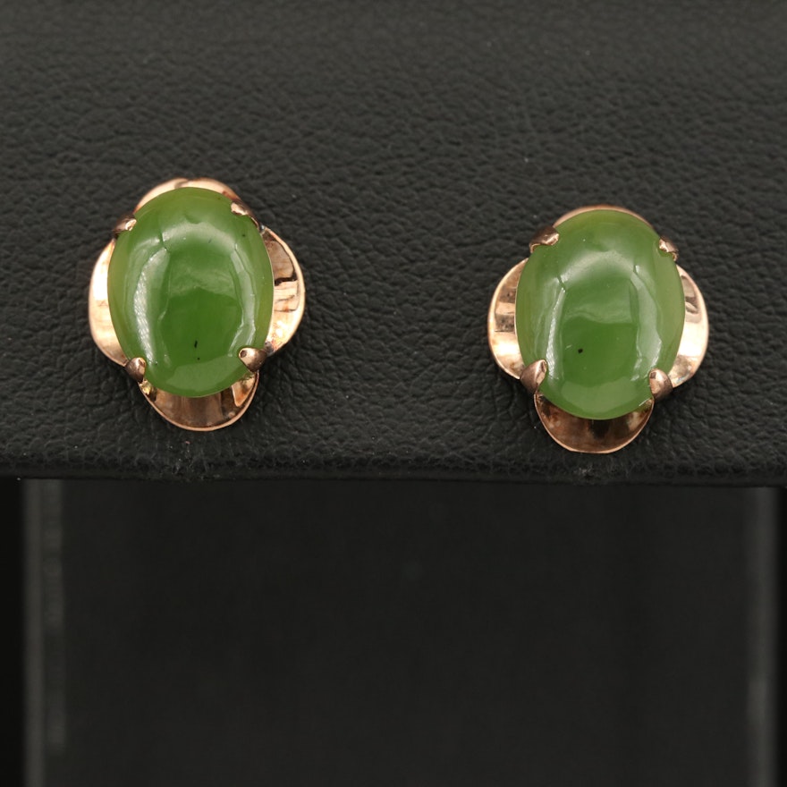 10K Nephrite Earrings