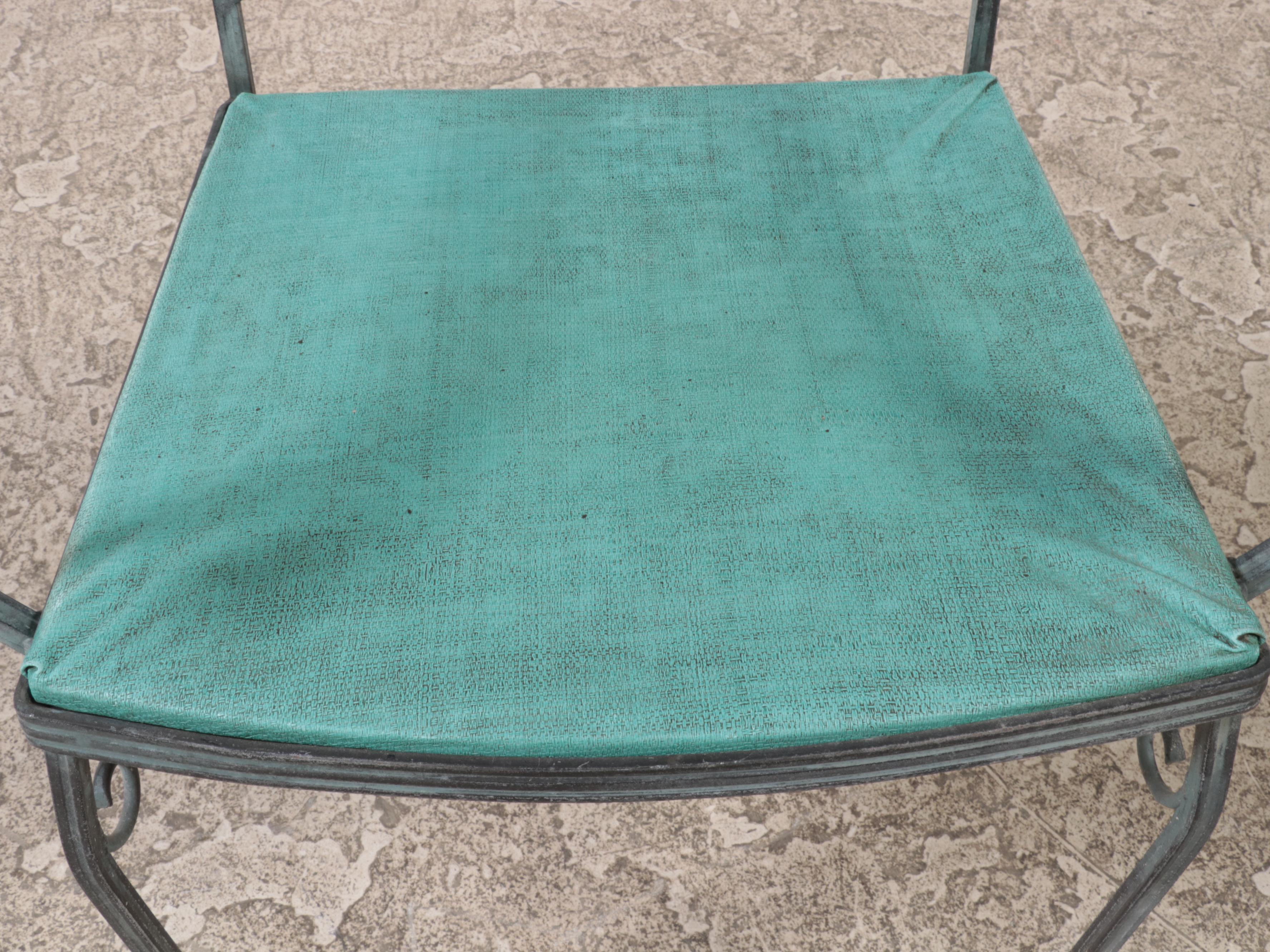 Cast Iron Patio Dining Set with Glass, Vintage