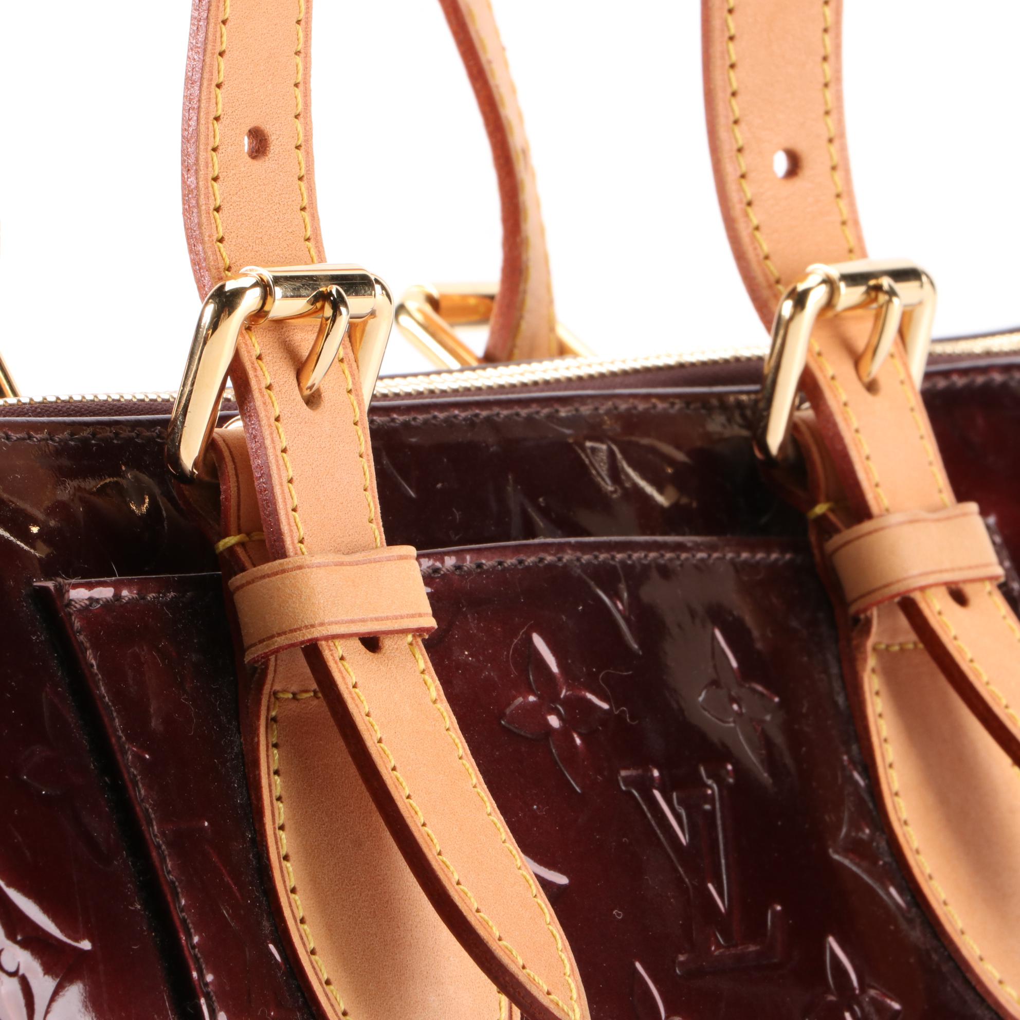 Louis Vuitton Rosewood Ave in Rouge Fauviste Monogram Vernis/Vachetta Leather