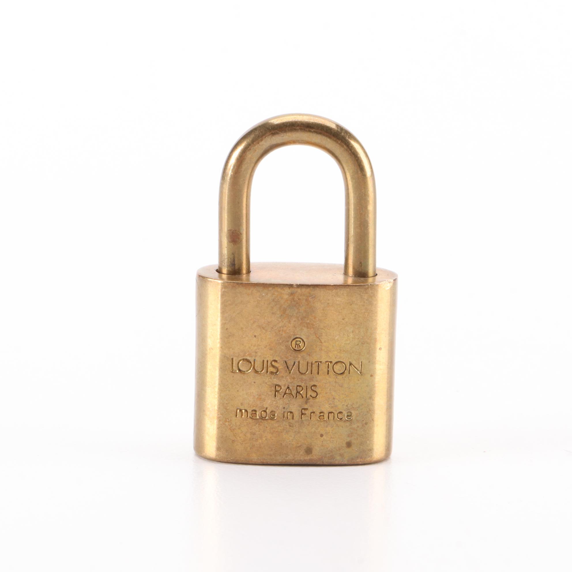 Louis Vuitton Brass Padlock and Key Set