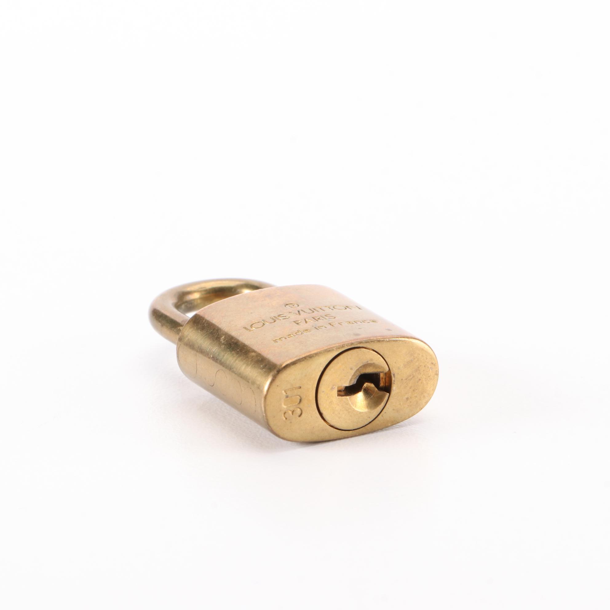 Louis Vuitton Brass Padlock and Key Set