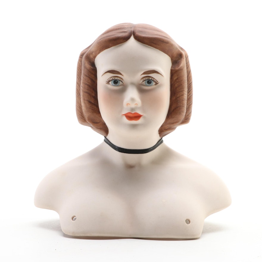 Fawn Zeller "Miss. America" Hand-Painted Porcelain Doll Head, 1956