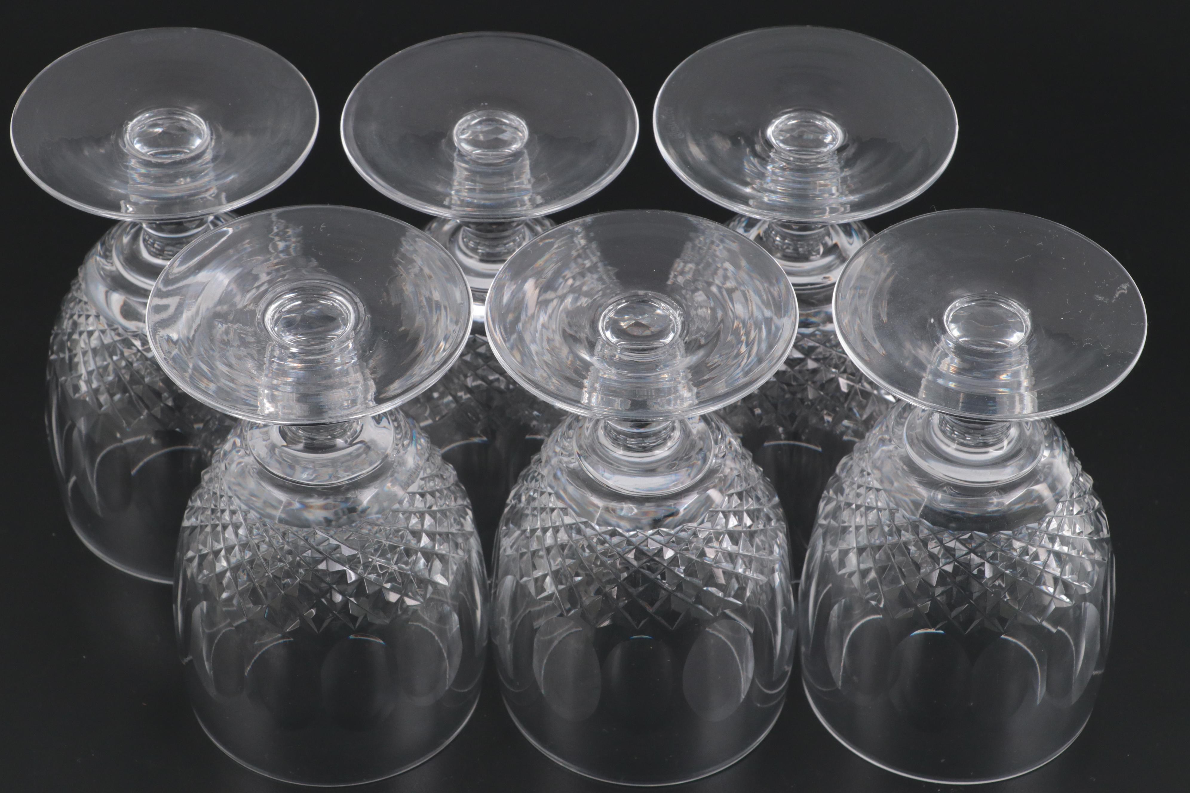 Waterford Crystal "Colleen" Water Goblets, White Wine Glasses and Sherry Glasses