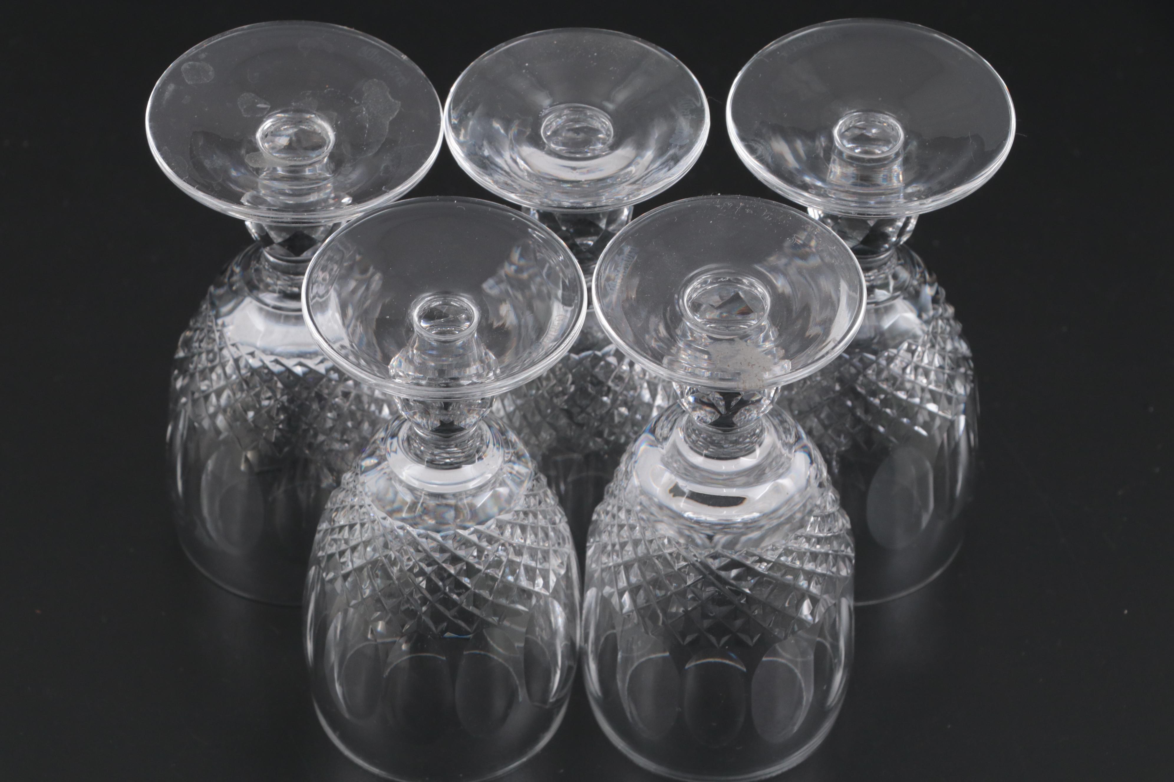 Waterford Crystal "Colleen" Water Goblets, White Wine Glasses and Sherry Glasses