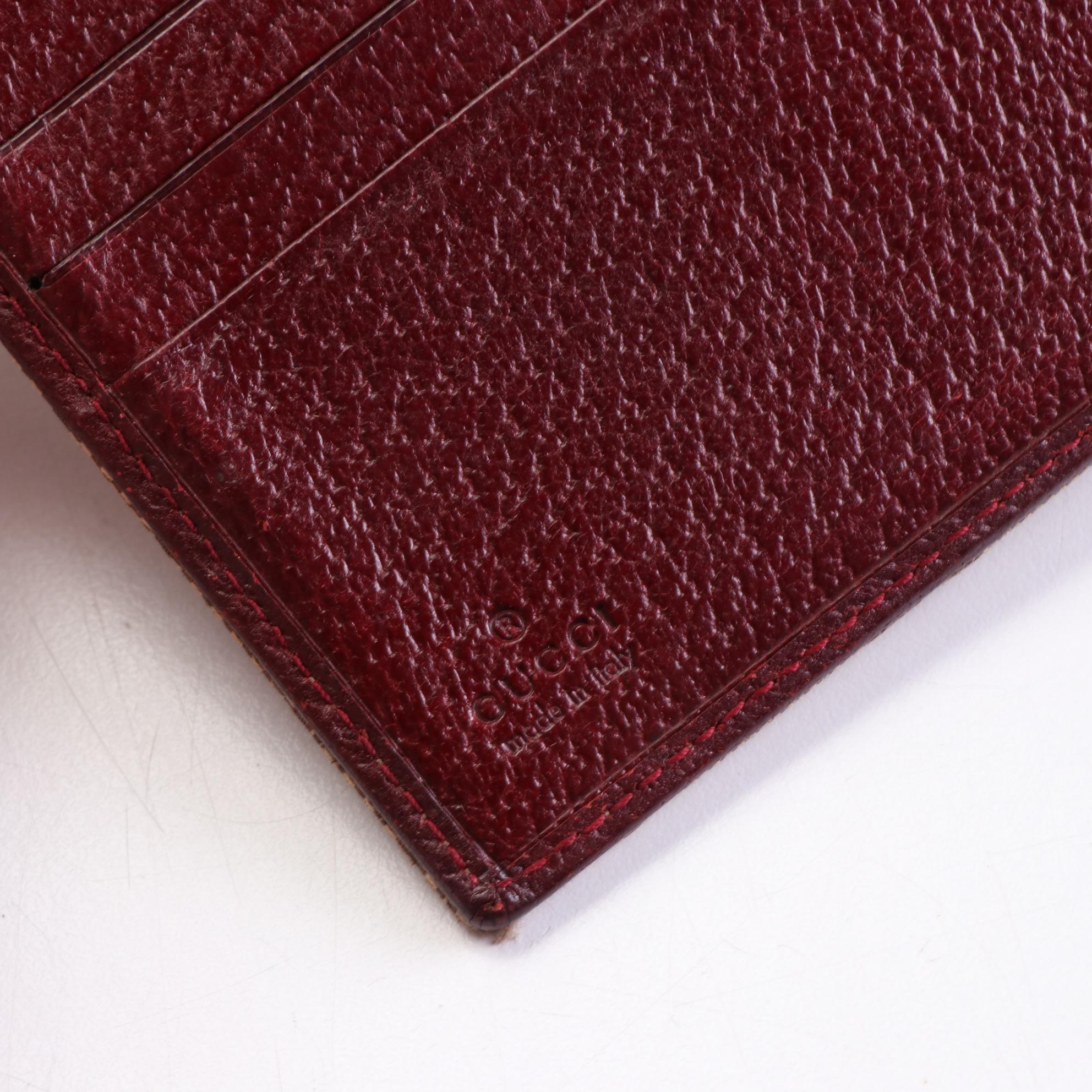 Gucci Compact Wallet in GG Canvas and Cinghiale Leather