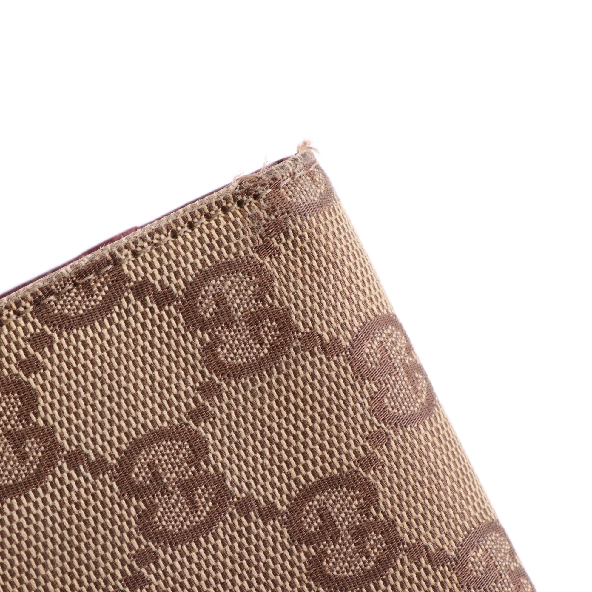 Gucci Compact Wallet in GG Canvas and Cinghiale Leather