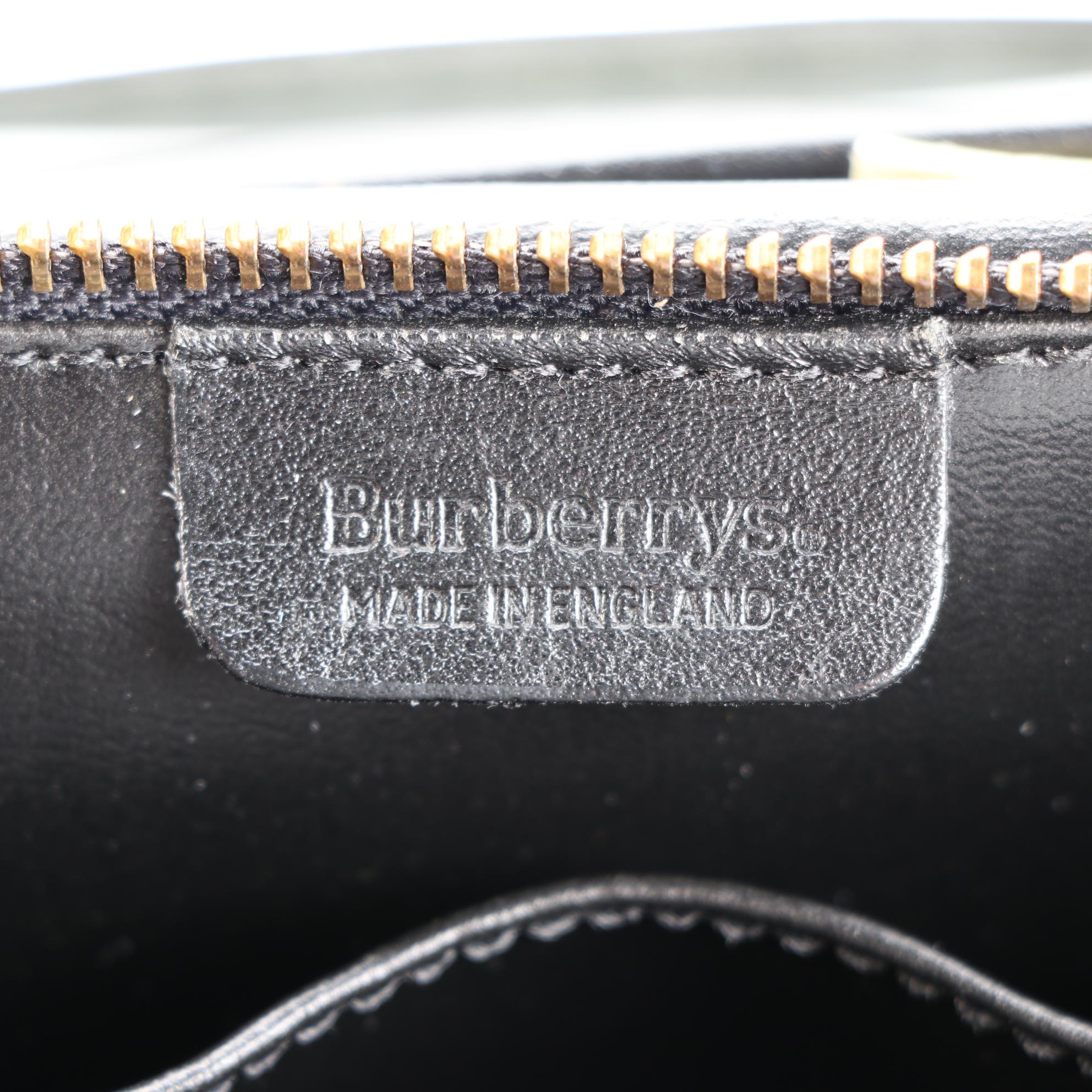 Burberry Haymarket Check Pouch with Leather Trim