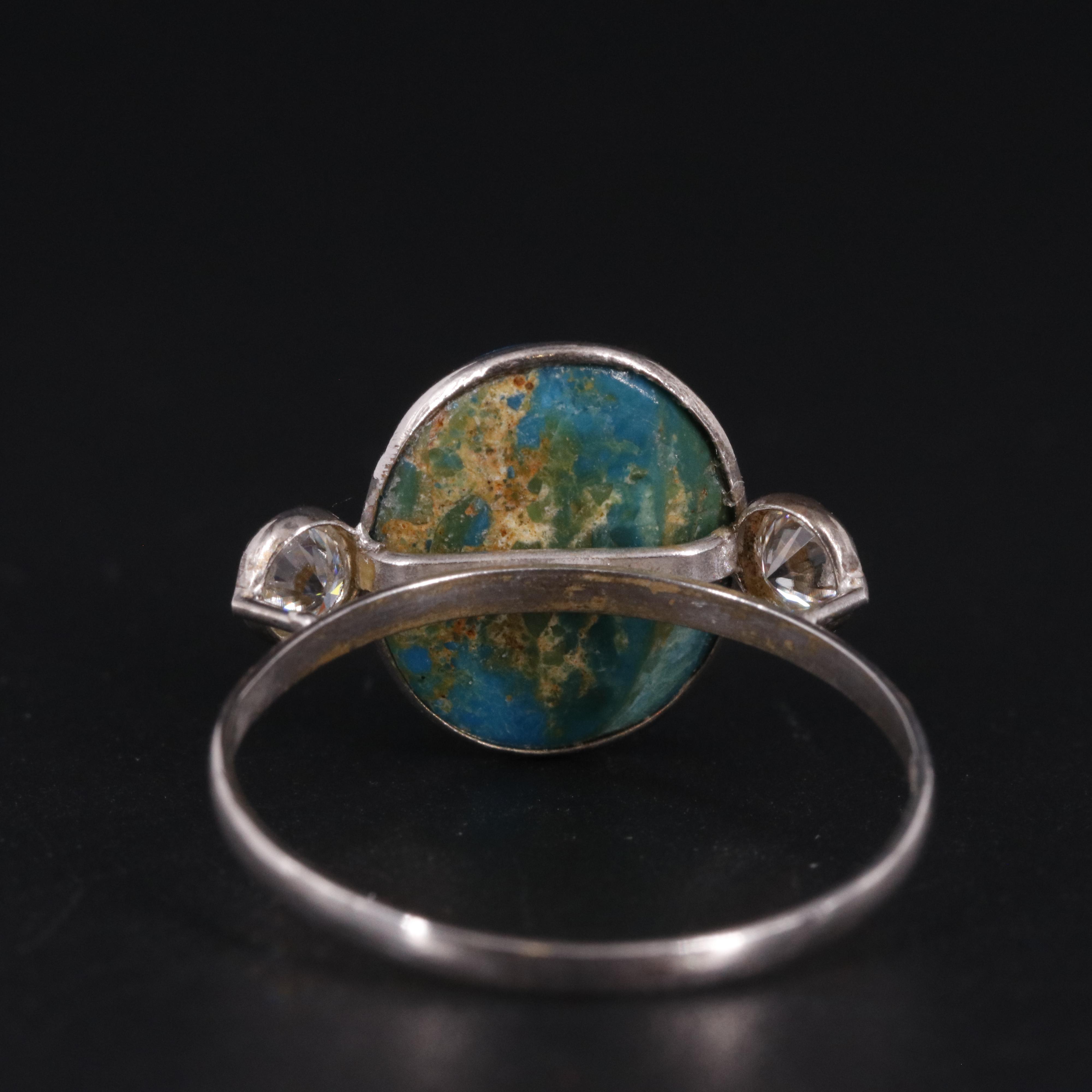 14K Opal and Moissanite Ring