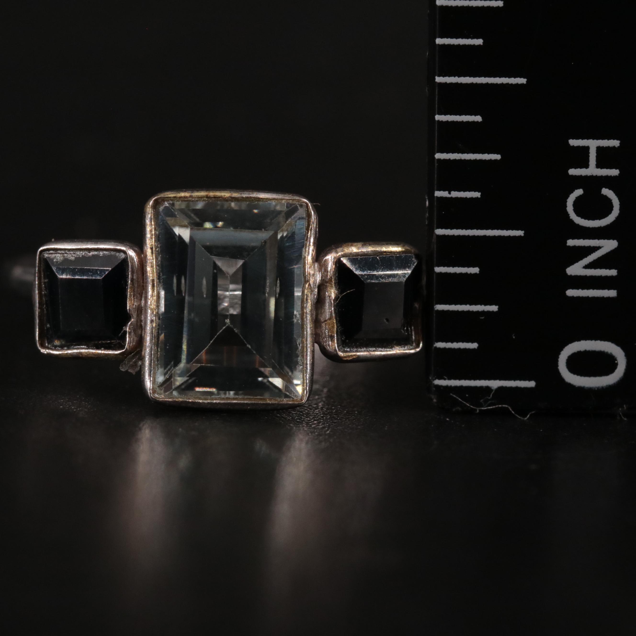 14K Aquamarine and Sapphire Ring